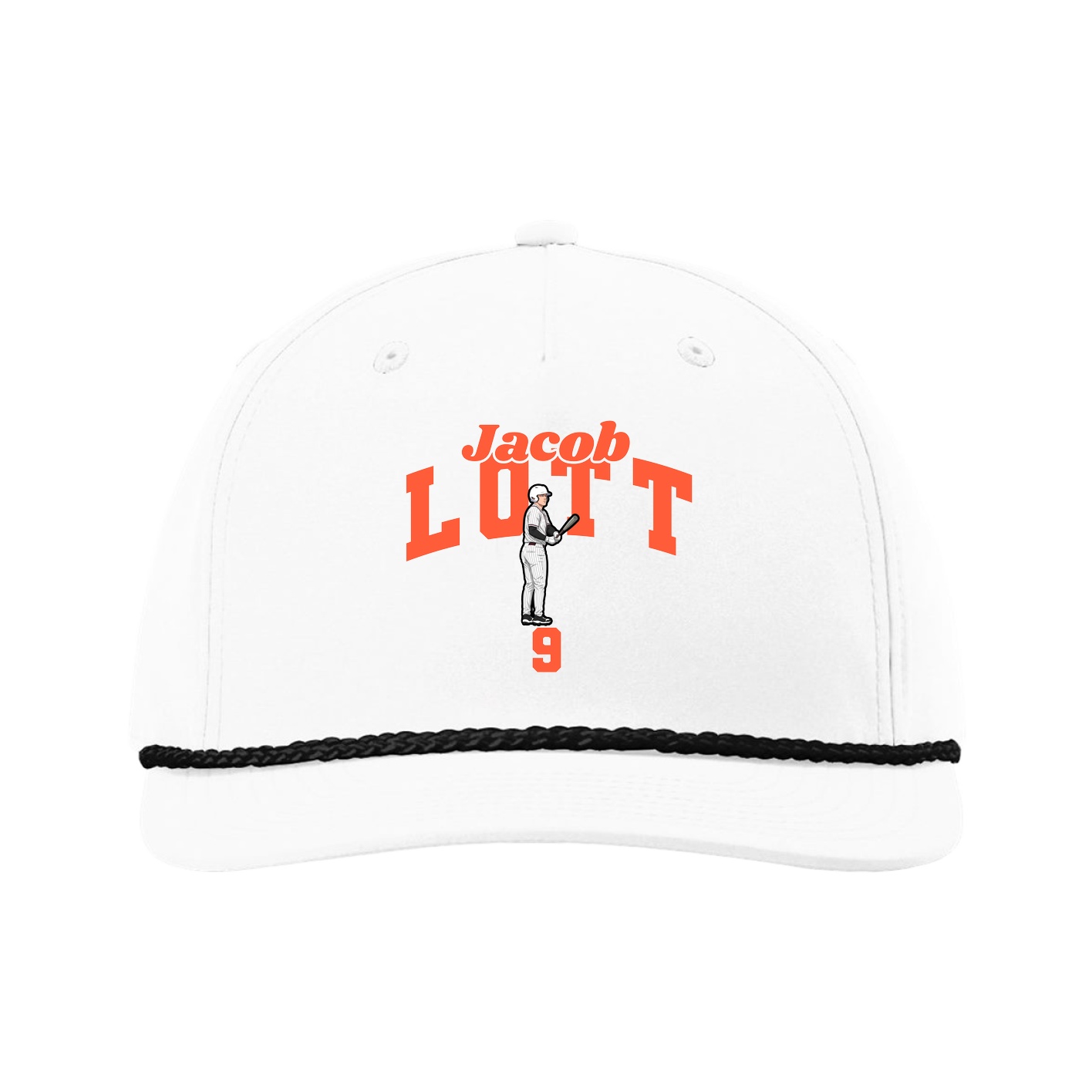 Five-Panel Classic Rope Cap — Signature Arch in White