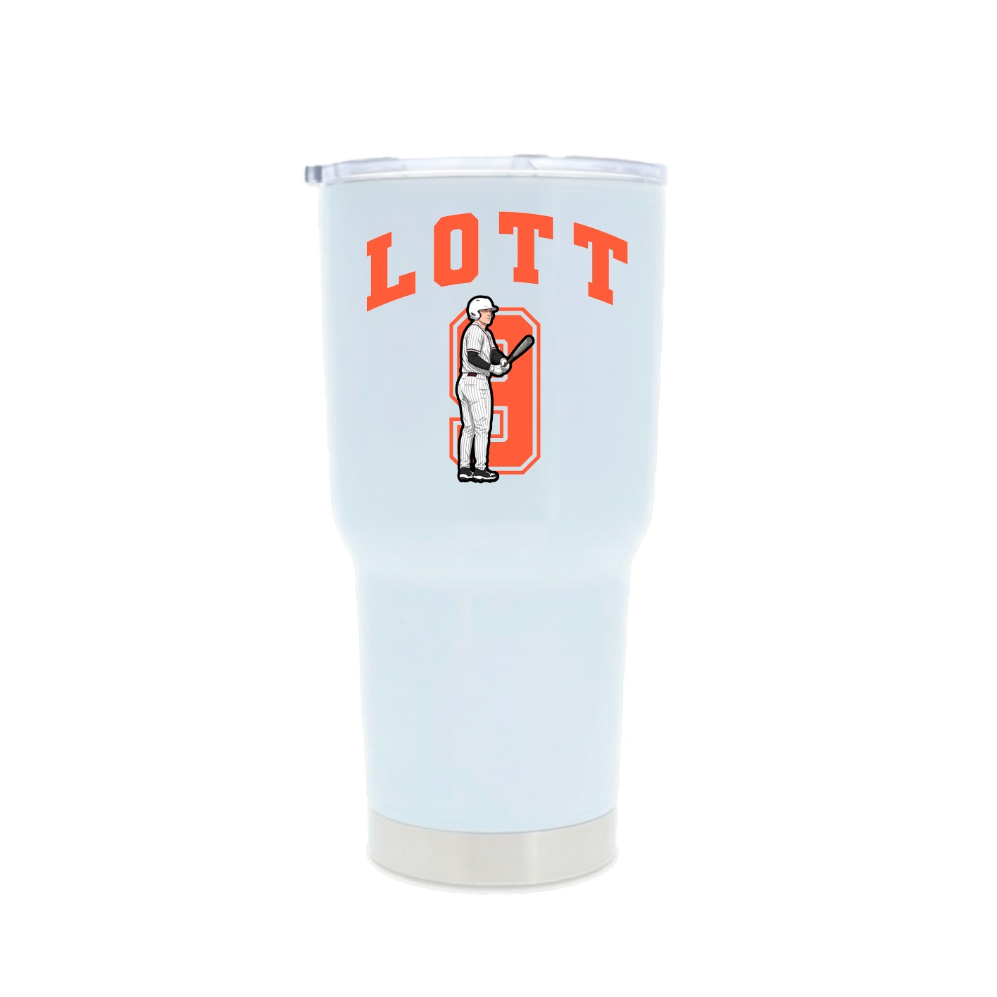 30oz Stainless Steel Tumbler — Number in White