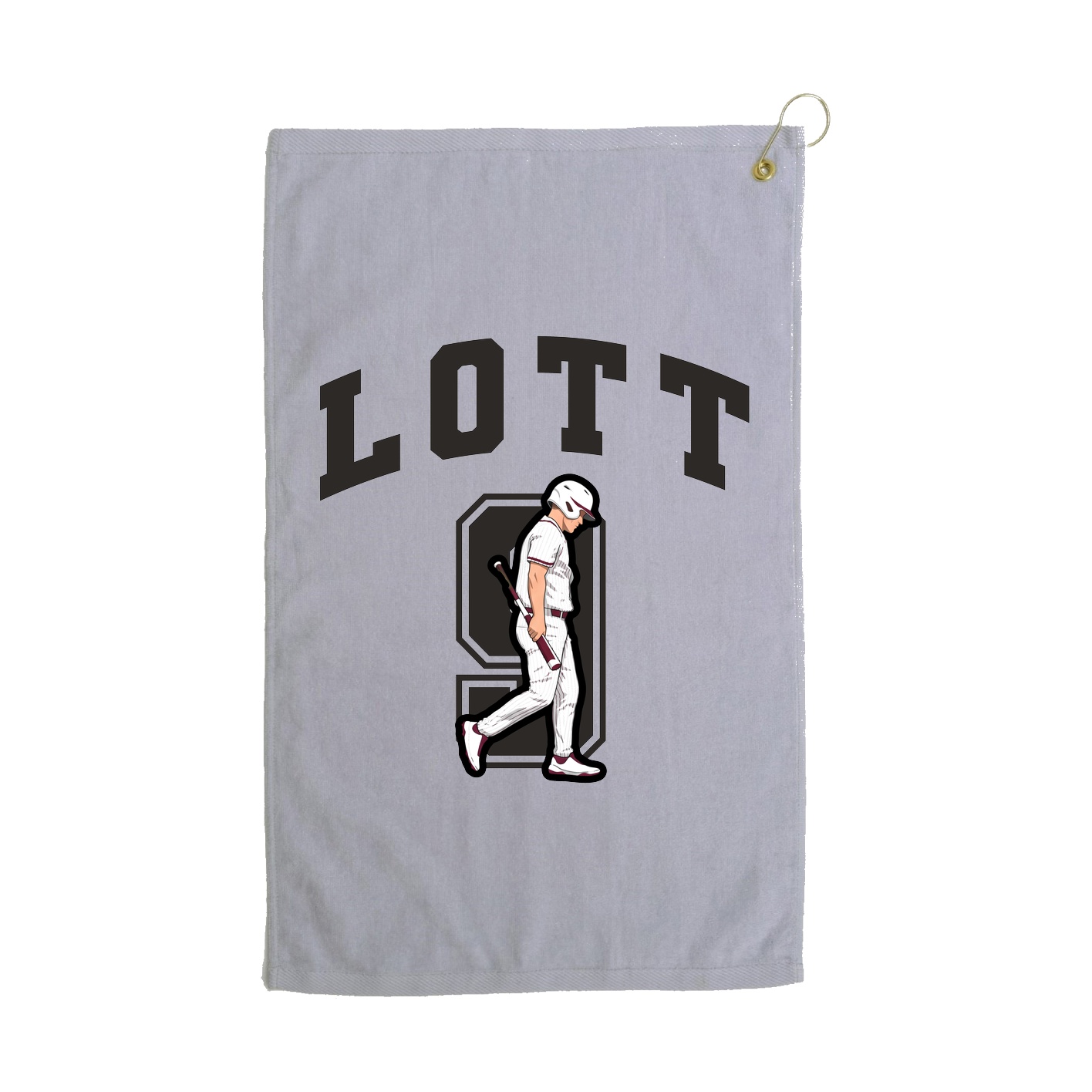 Golf Towel — Number in Grey