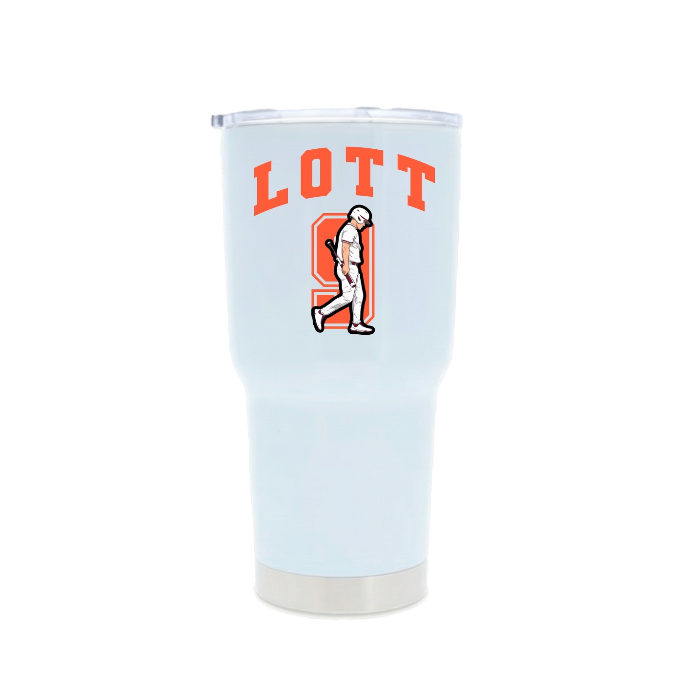 30oz Stainless Steel Tumbler — Number in White