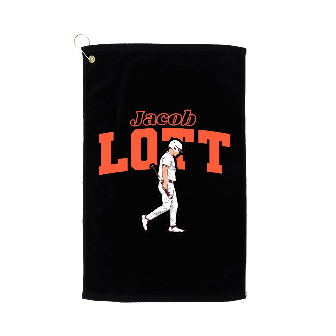 Golf Towel — Name Arch in Black