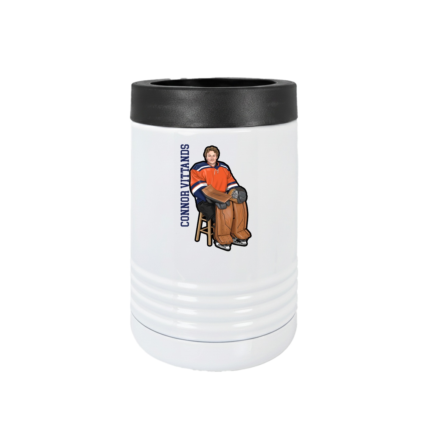 Beverage Holder — Name Vertical in White