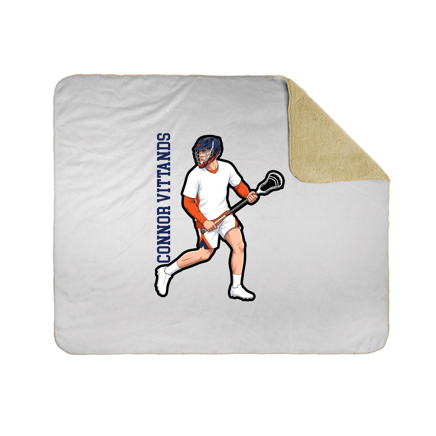 Throw Blanket — Name Vertical in White