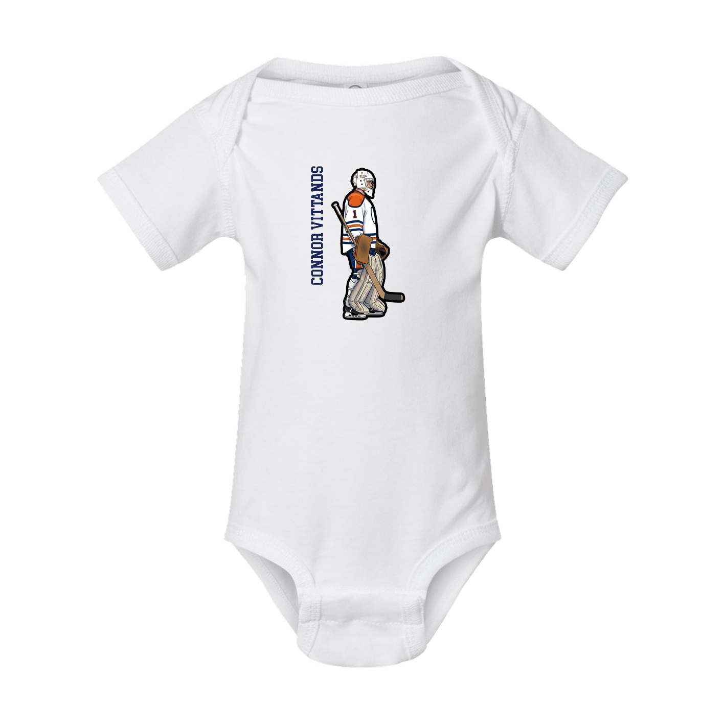 Baby Onesie — Name Vertical in White