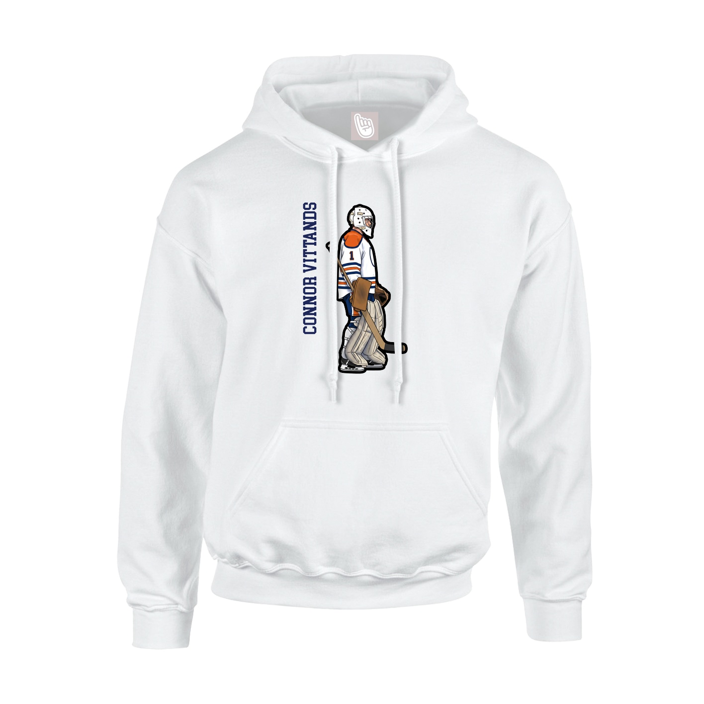 Youth Hoodie — Name Vertical in White