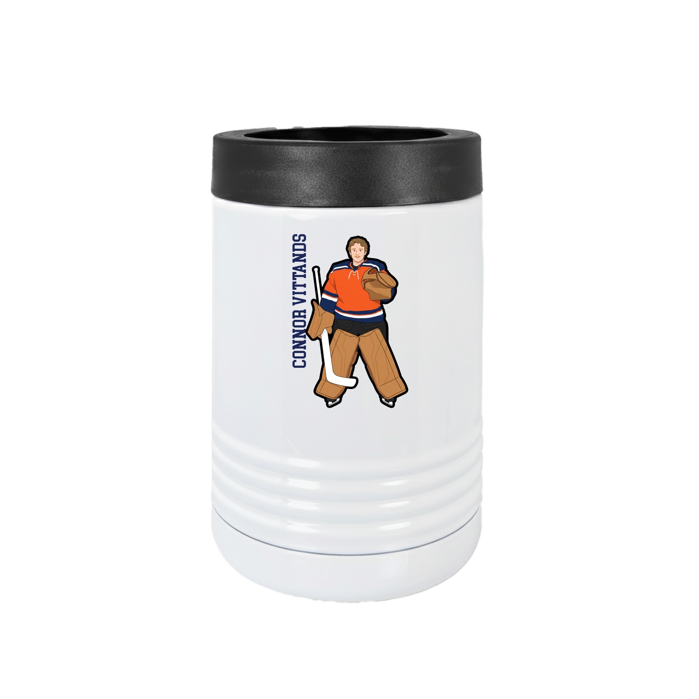 Beverage Holder — Name Vertical in White