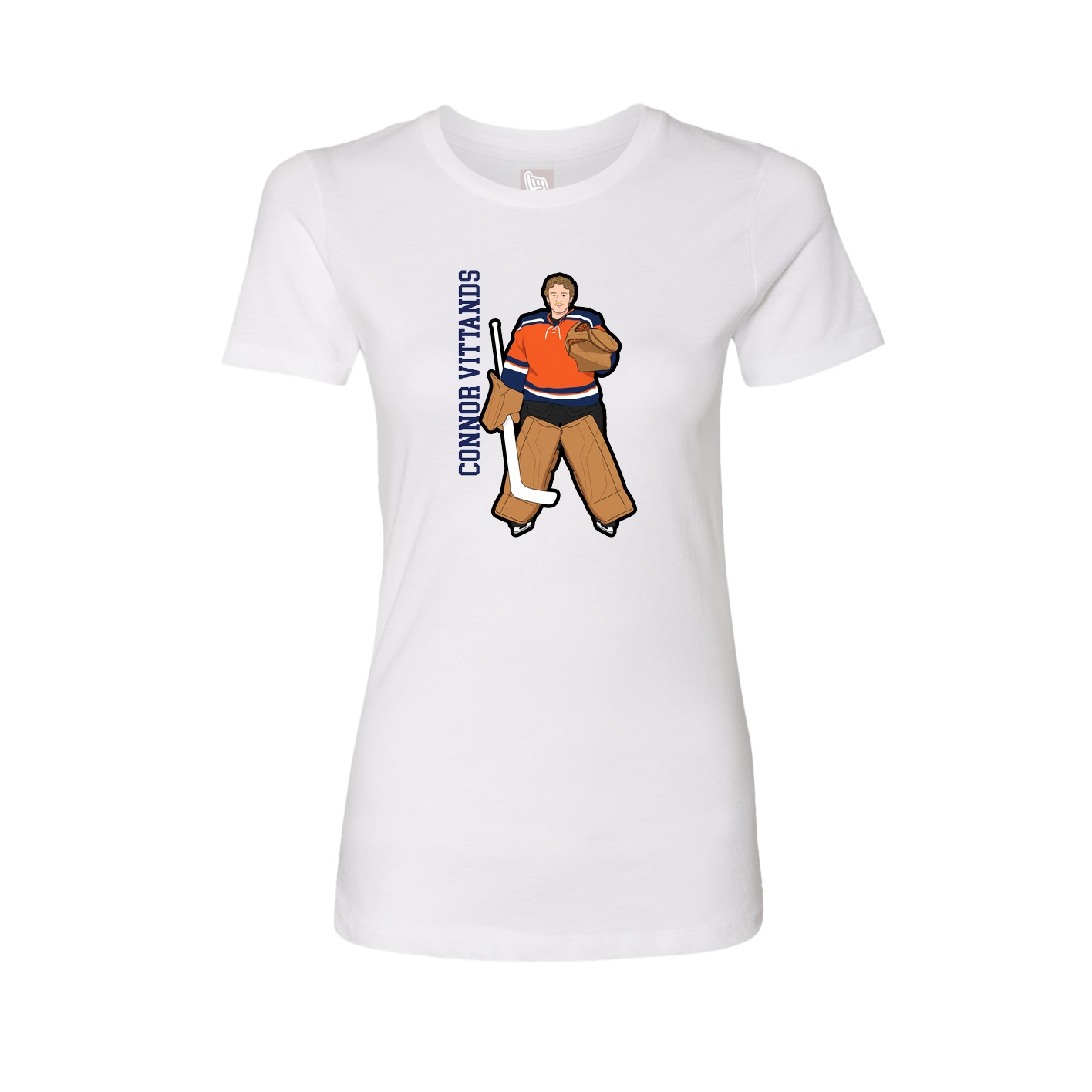 Womens Tee — Name Vertical in White