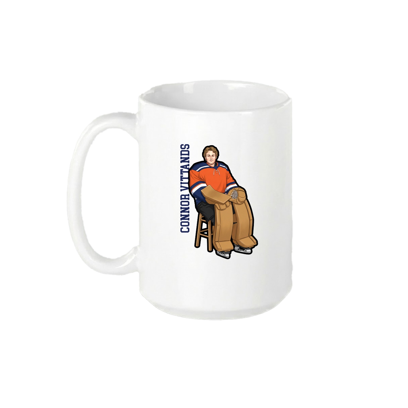 15oz Coffee Mug — Name Vertical in White