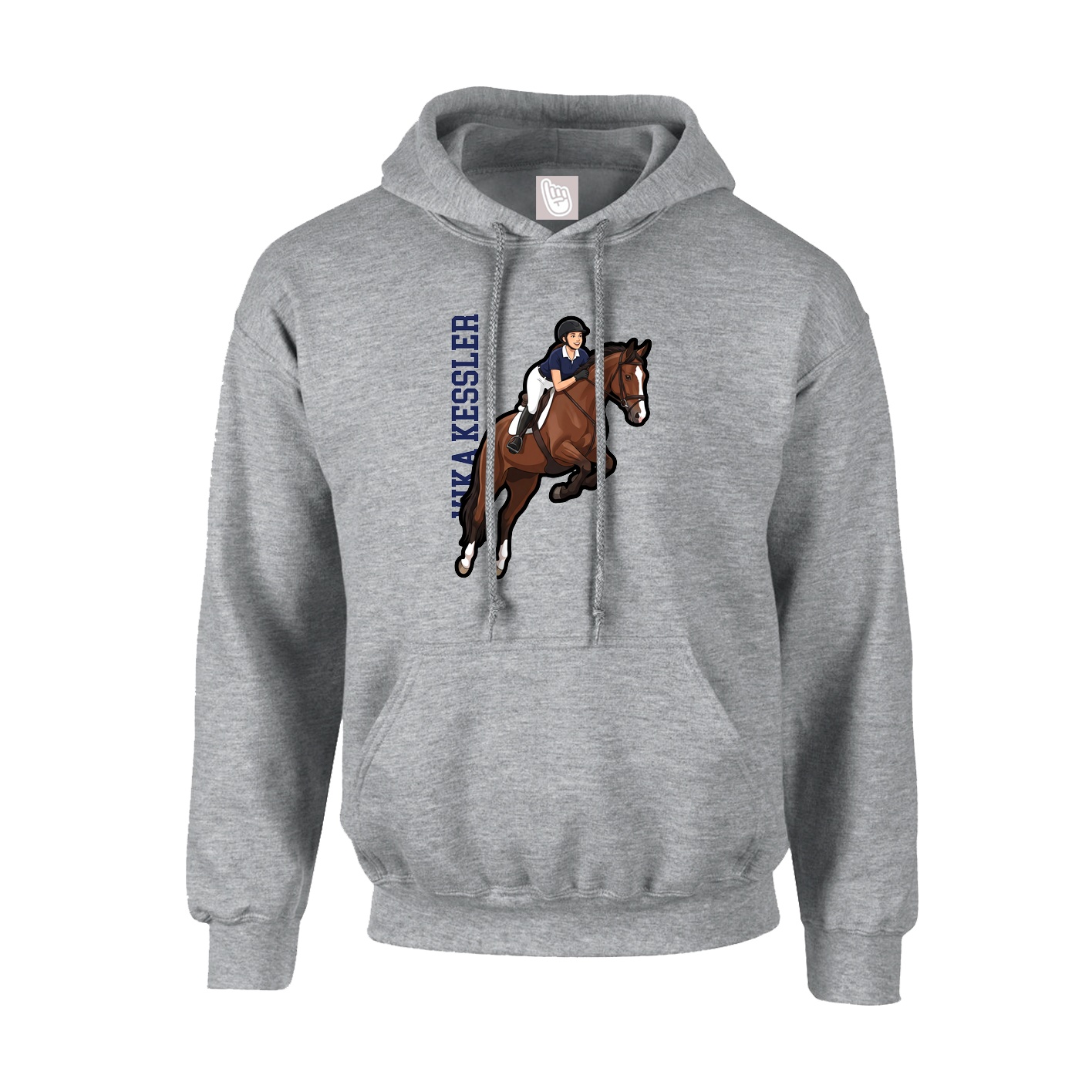Youth Hoodie — Name Vertical in Grey