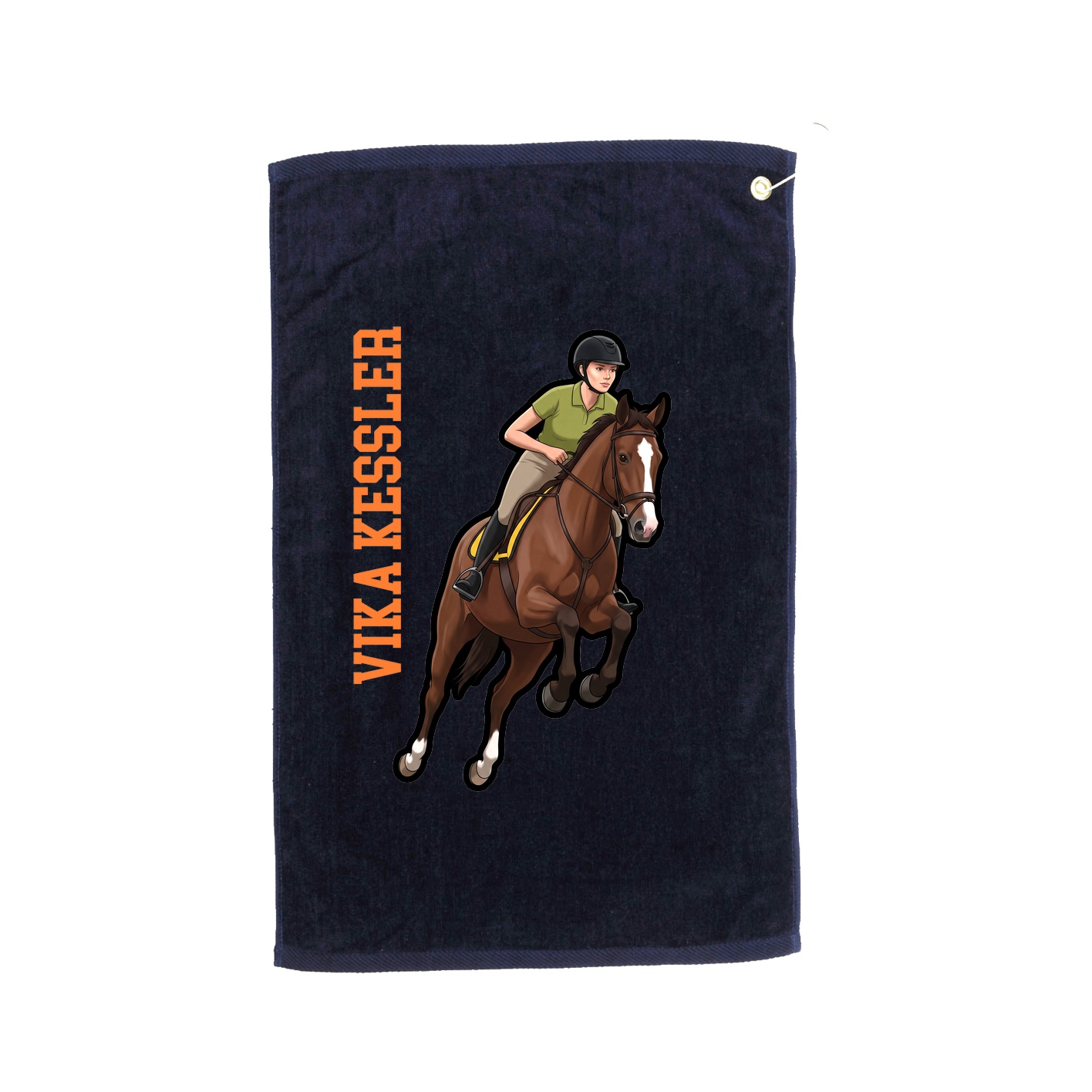 Golf Towel — Name Vertical in Navy