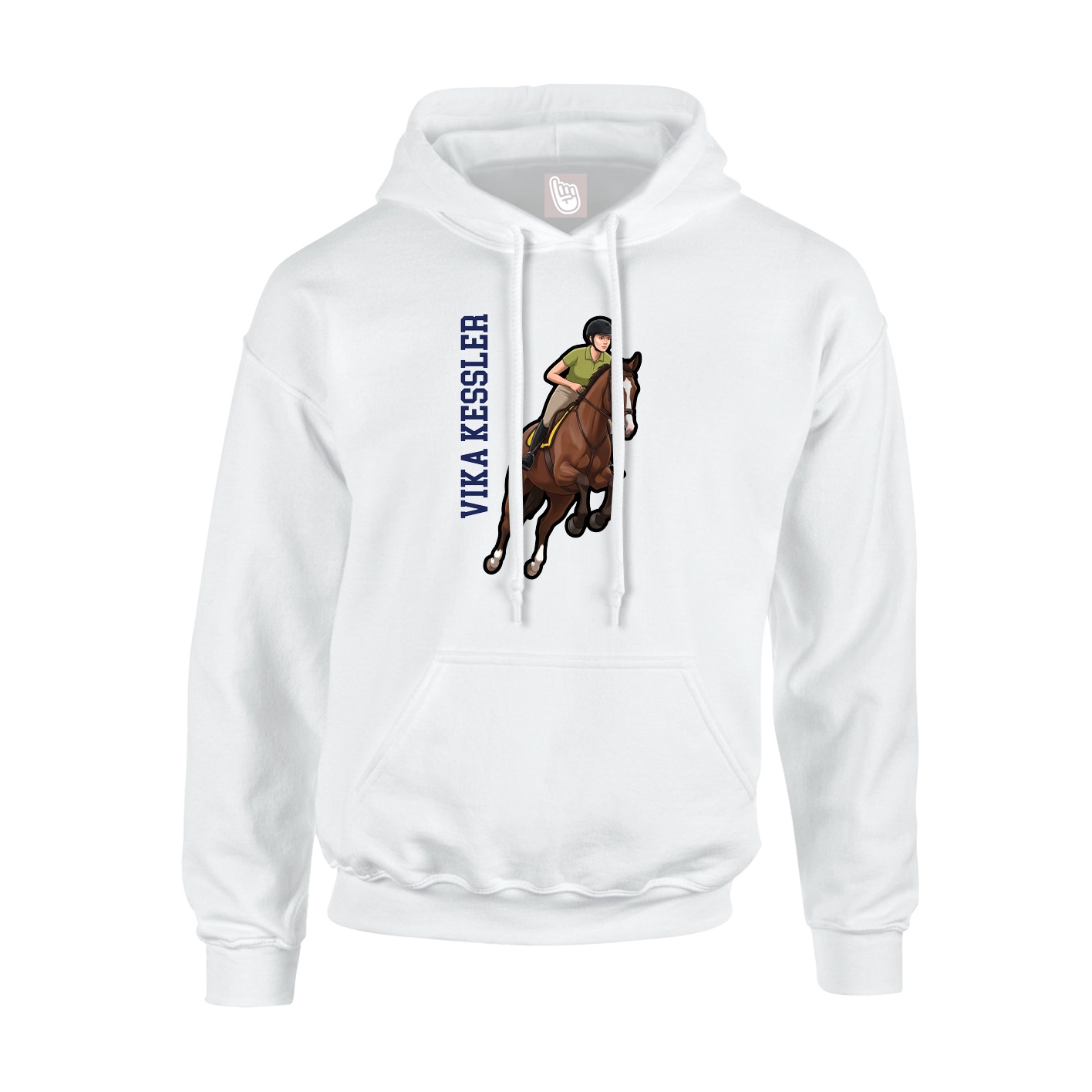 Hoodie — Name Vertical in White