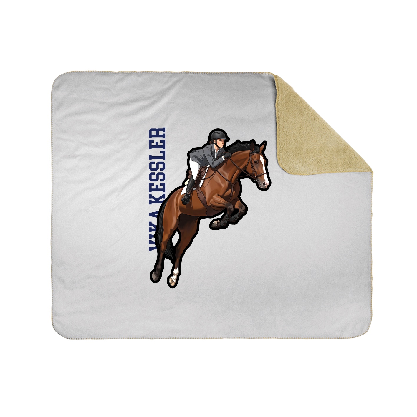 Throw Blanket — Name Vertical in White