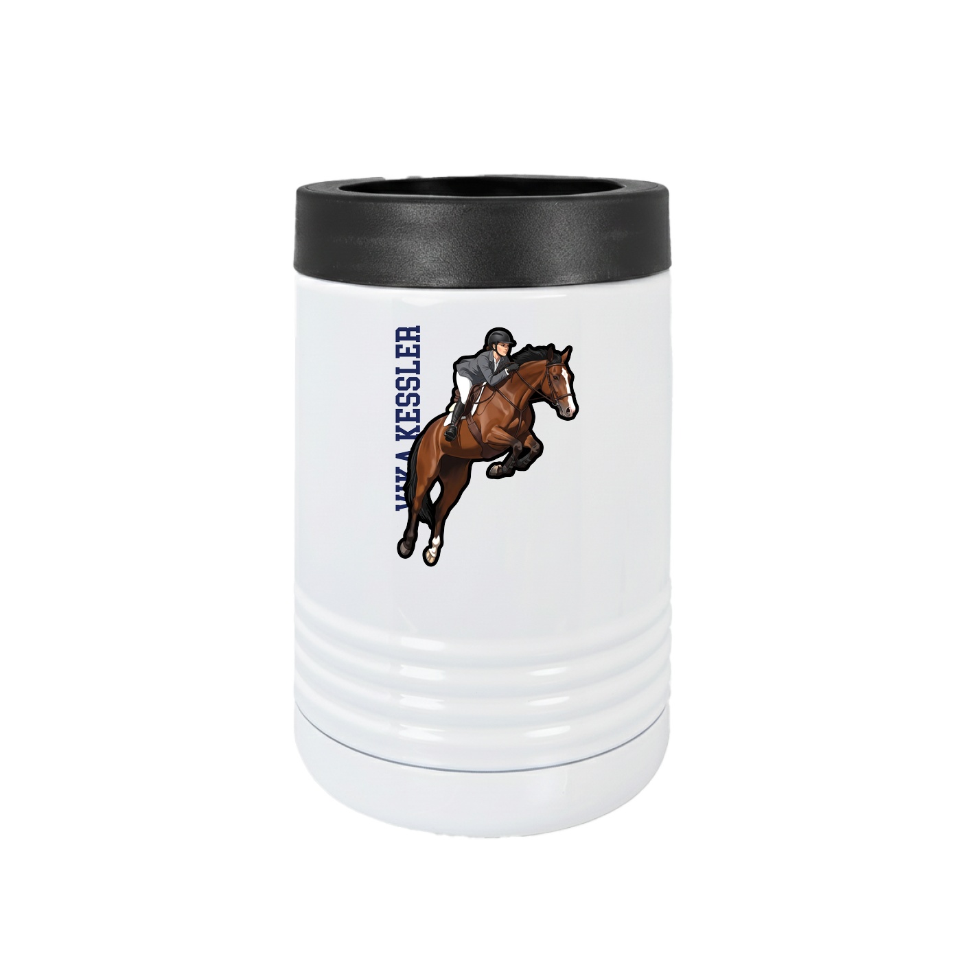 Beverage Holder — Name Vertical in White