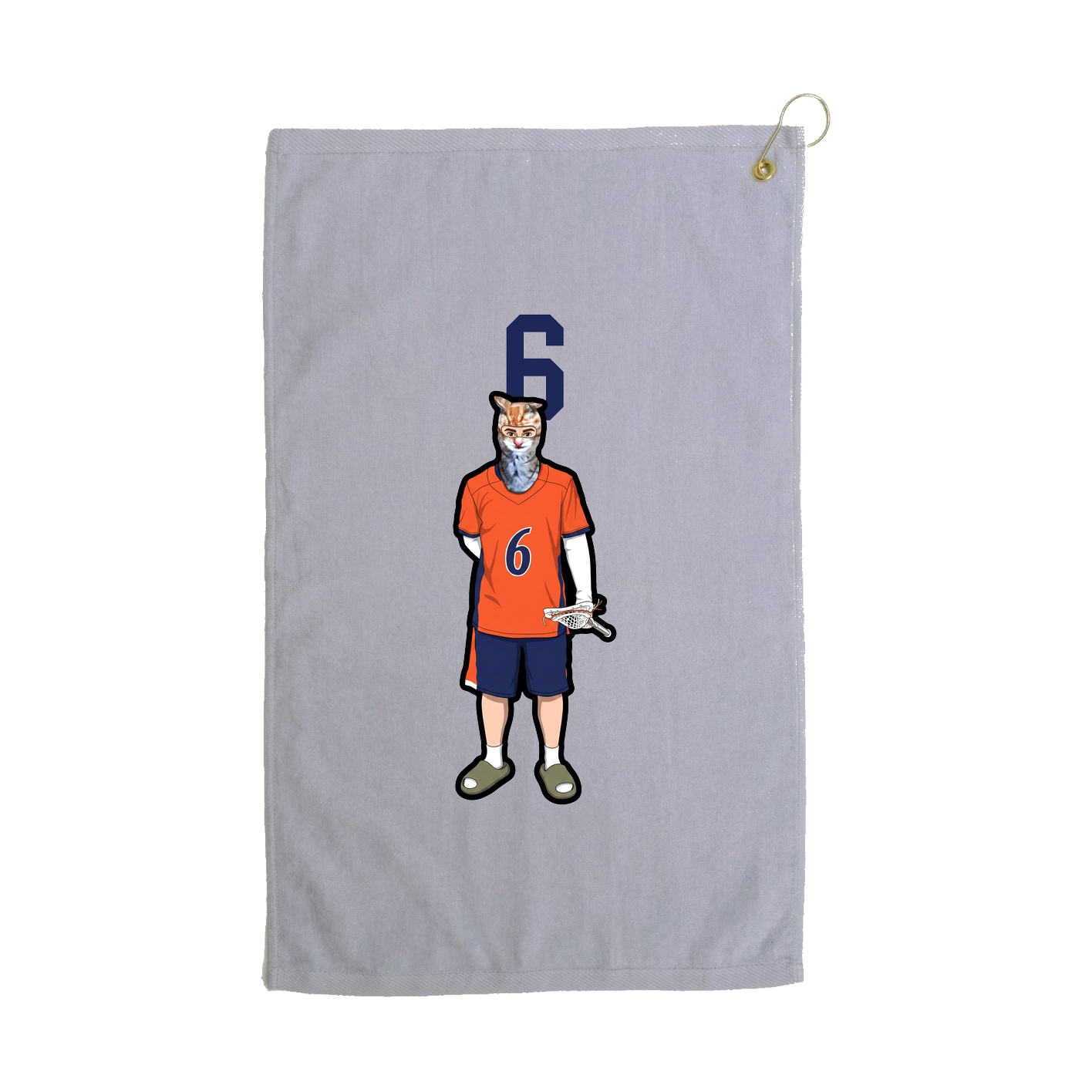 Golf Towel — Number Top in Grey