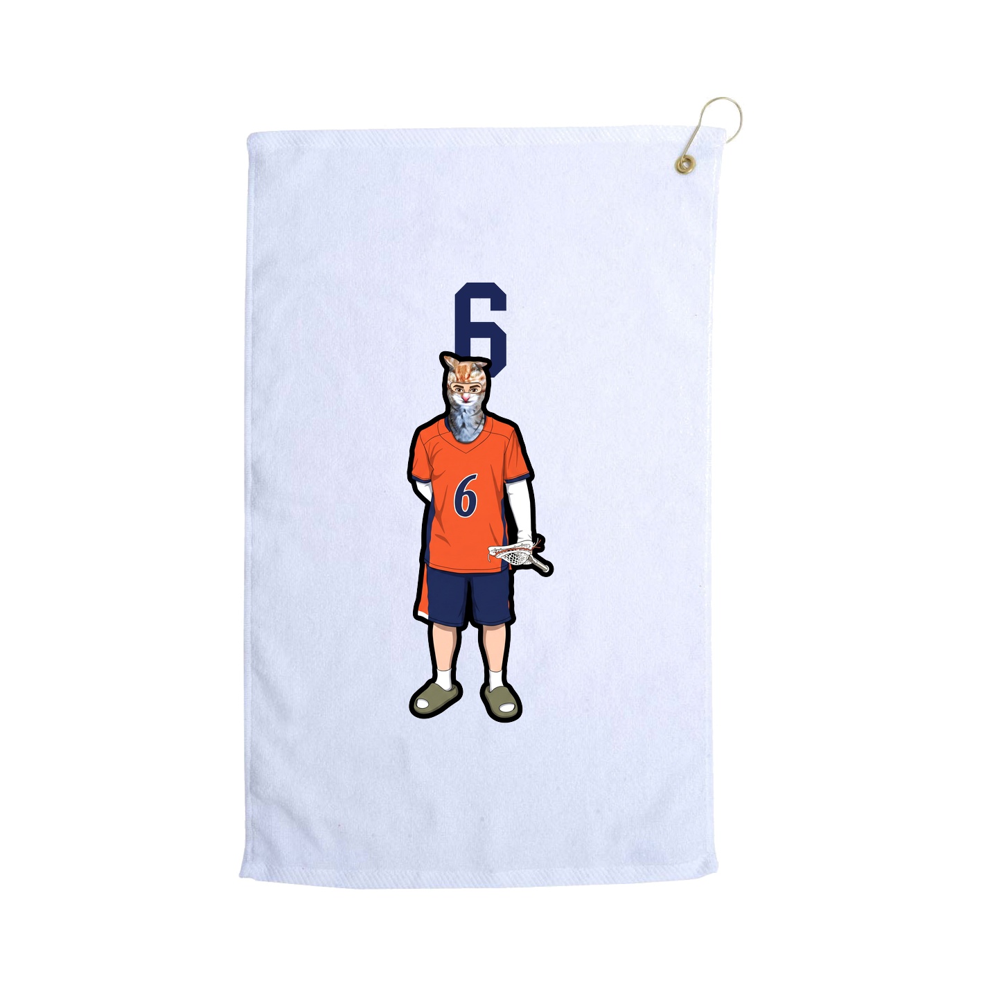 Golf Towel — Number Top in White