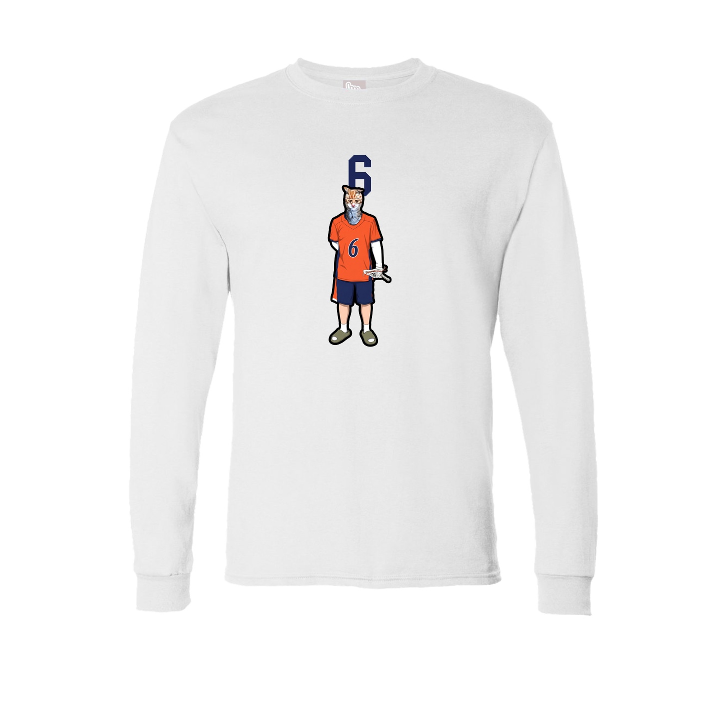 Long Sleeve Tee — Number Top in White