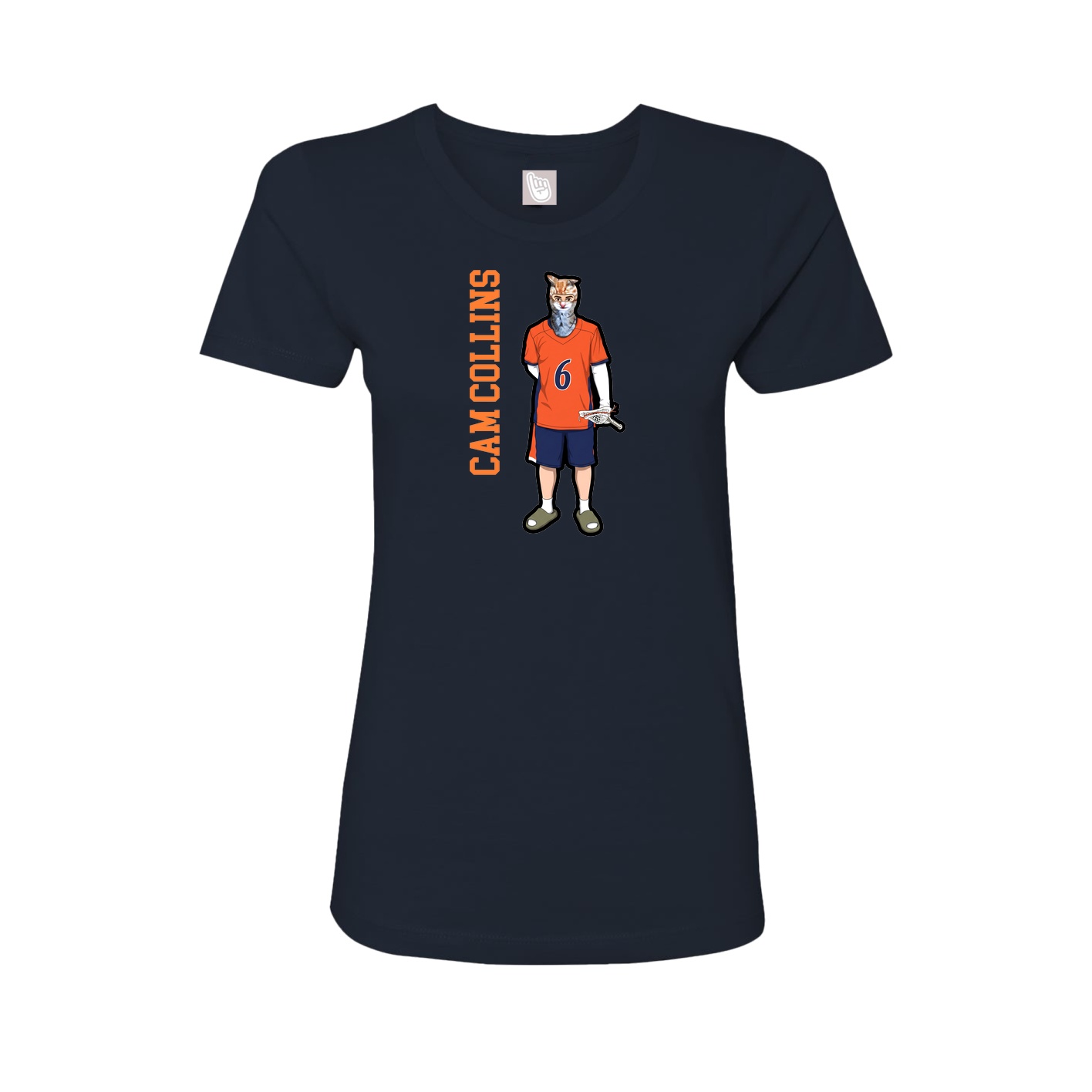 Womens Tee — Name Vertical in Navy