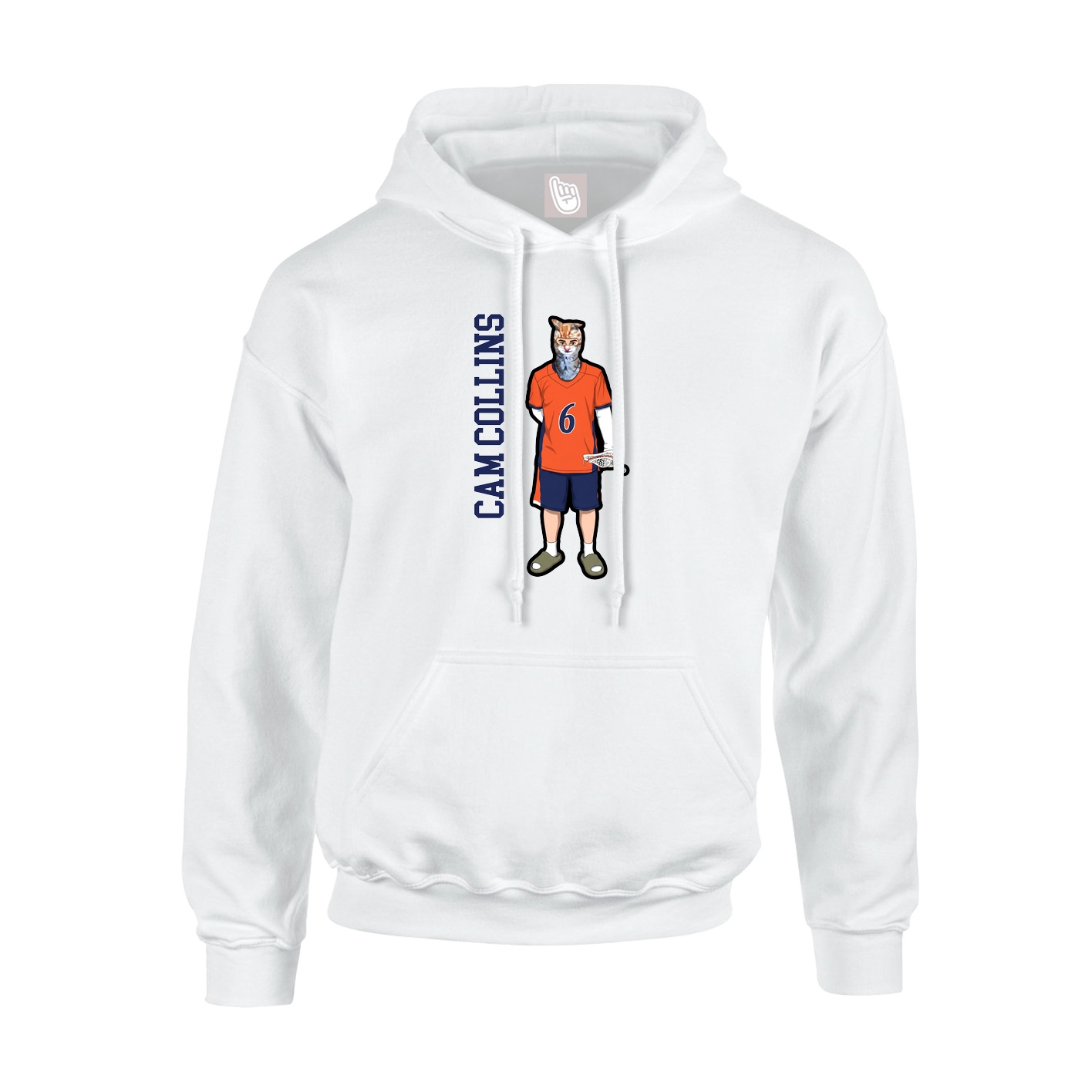 Hoodie — Name Vertical in White