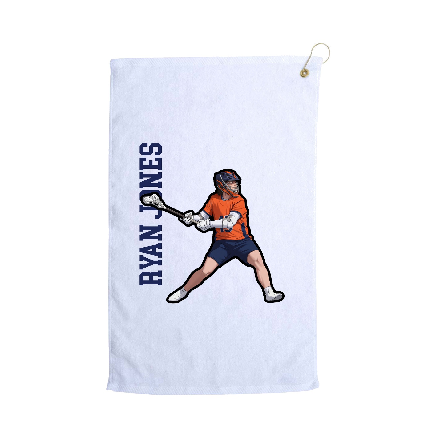 Golf Towel — Name Vertical in White