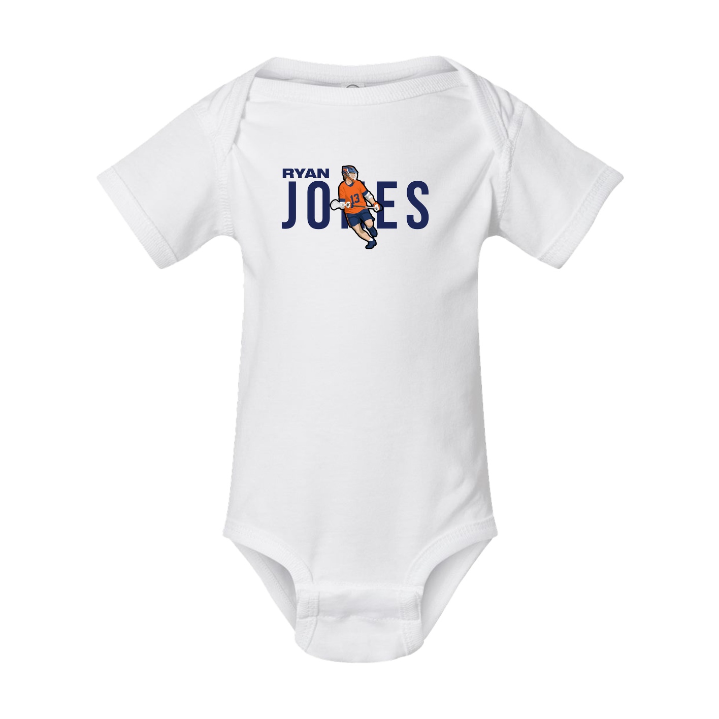 Baby Onesie — Player Name in White