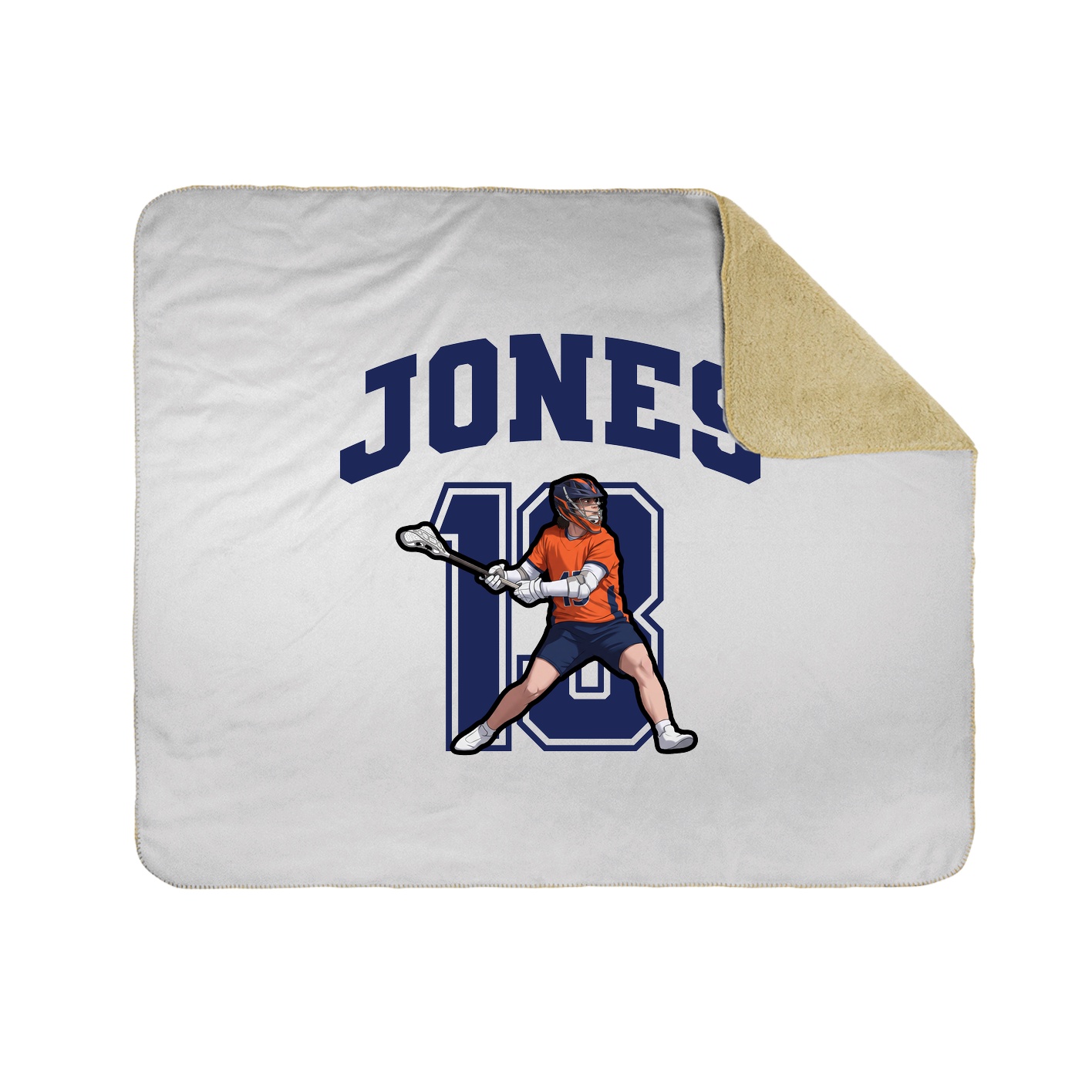 Throw Blanket — Number in White