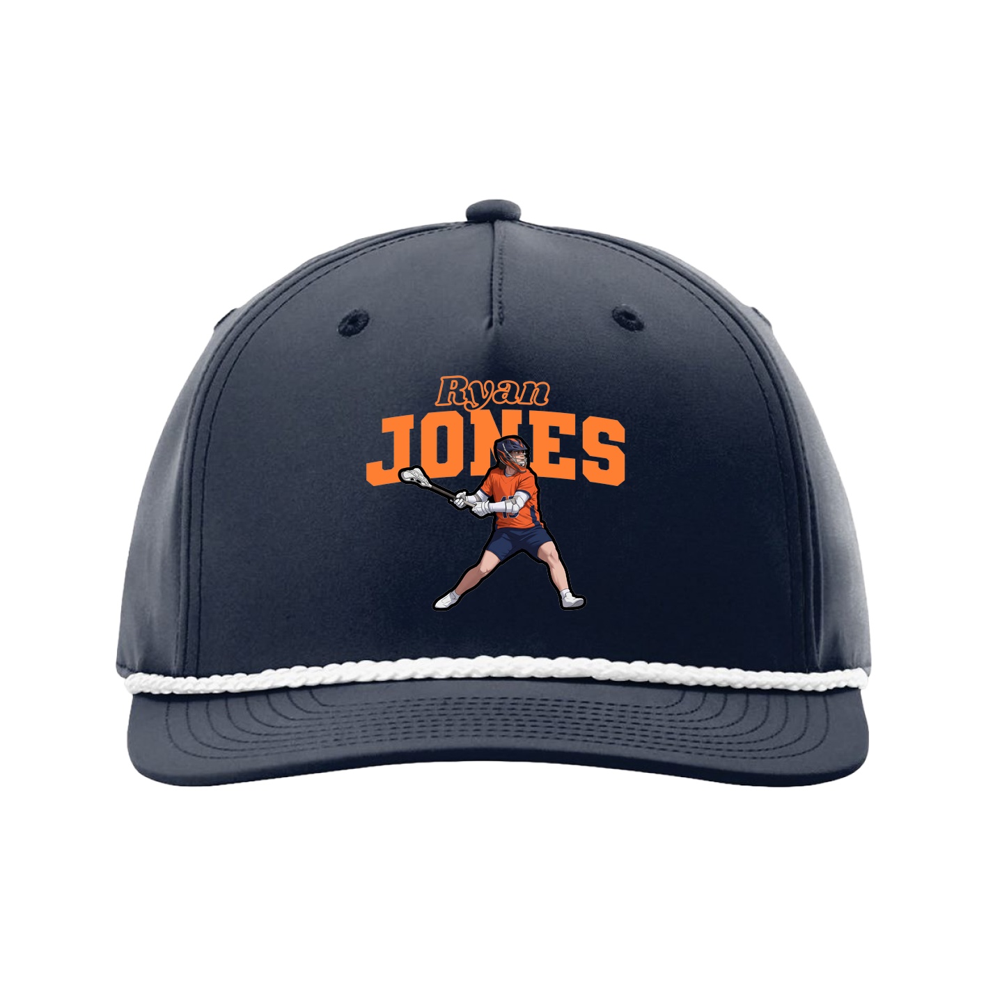 Five-Panel Classic Rope Cap — Name Arch in Navy