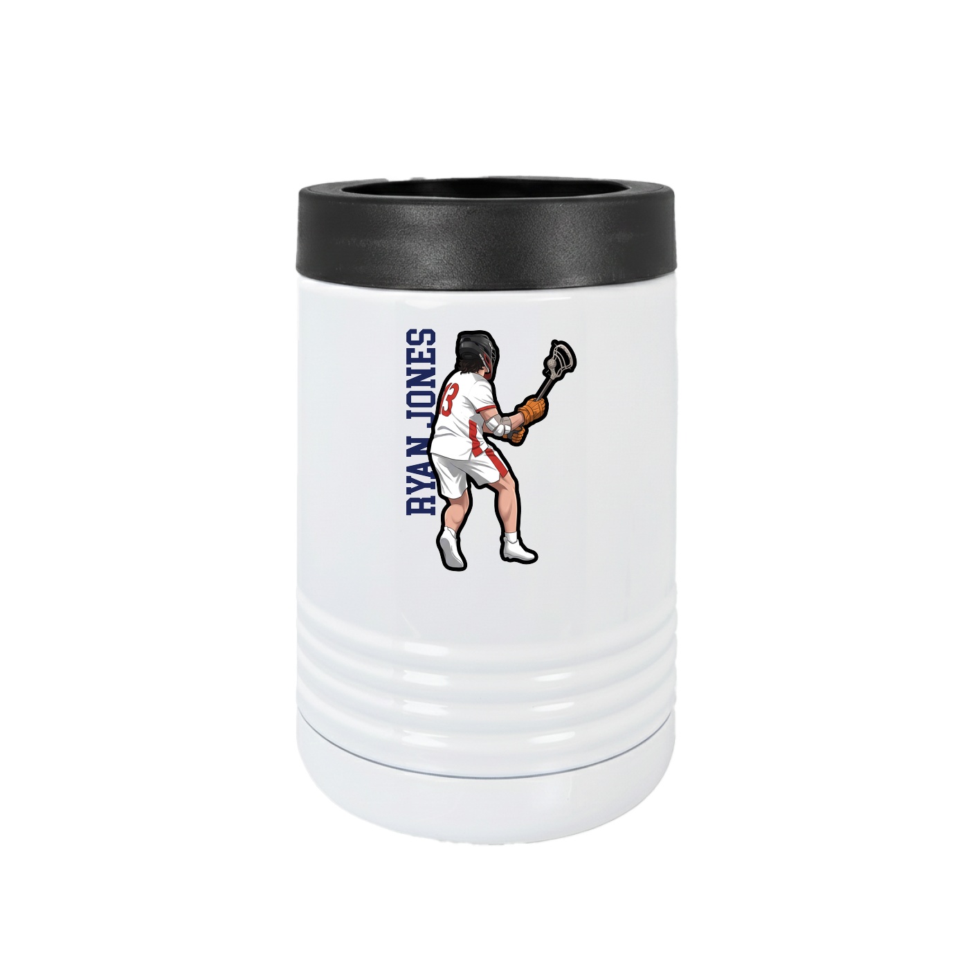 Beverage Holder — Name Vertical in White