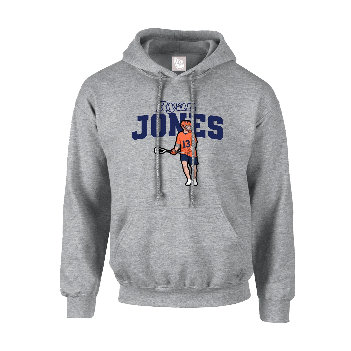 Youth Hoodie — Name Arch in Grey