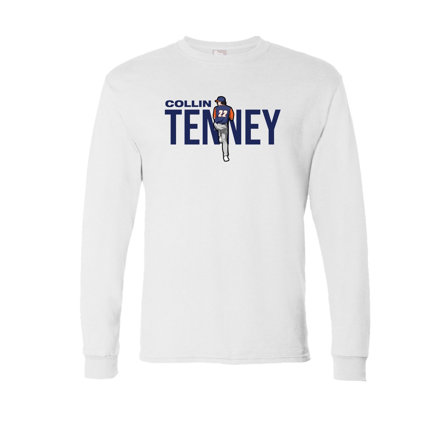 Long Sleeve Tee — Player Name in White