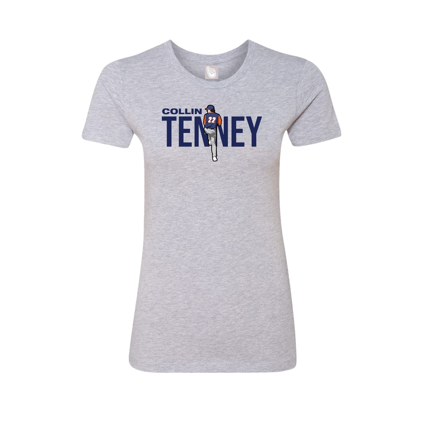 Fitted Women's Tee — Player Name in Grey
