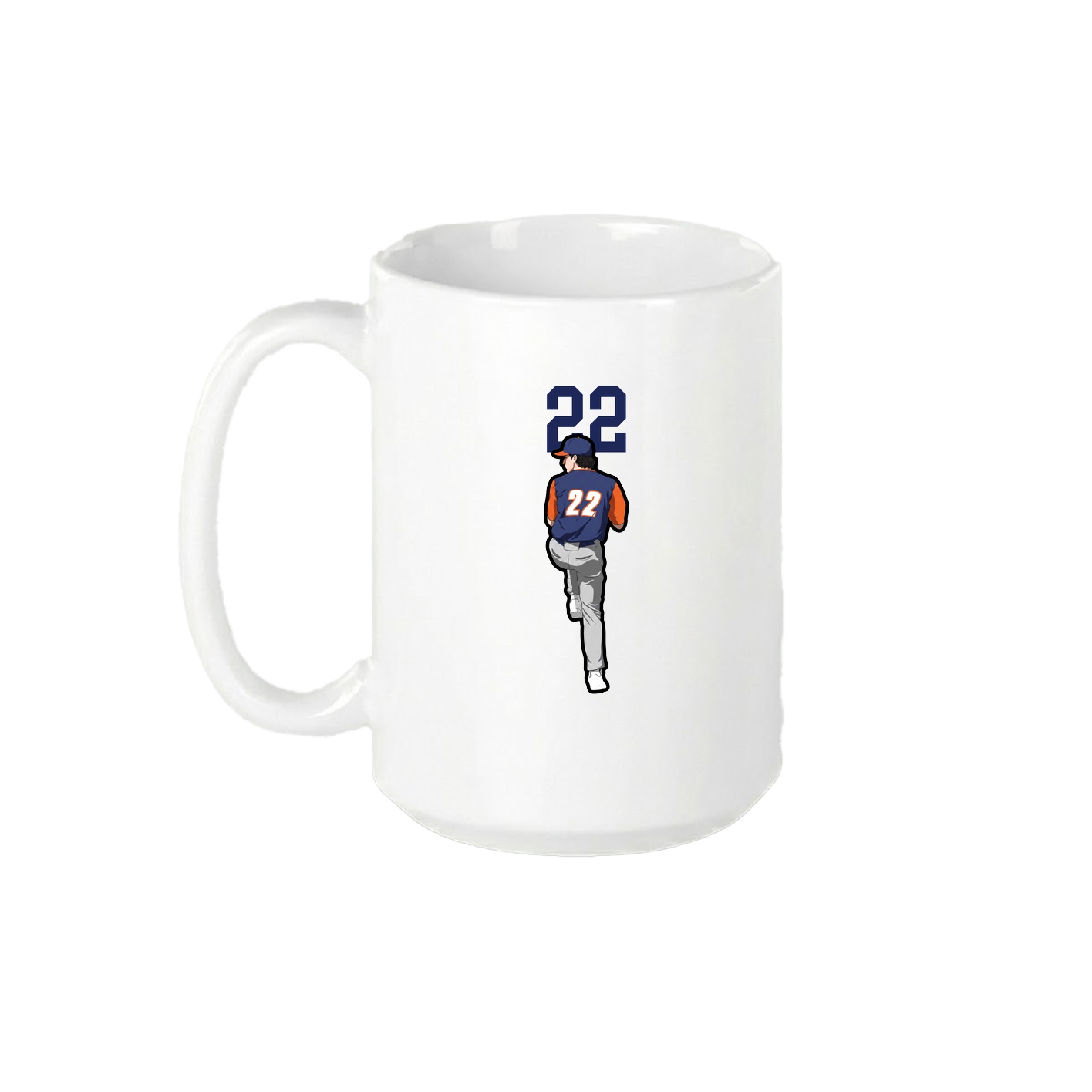 15oz Coffee Mug — Number Top in White