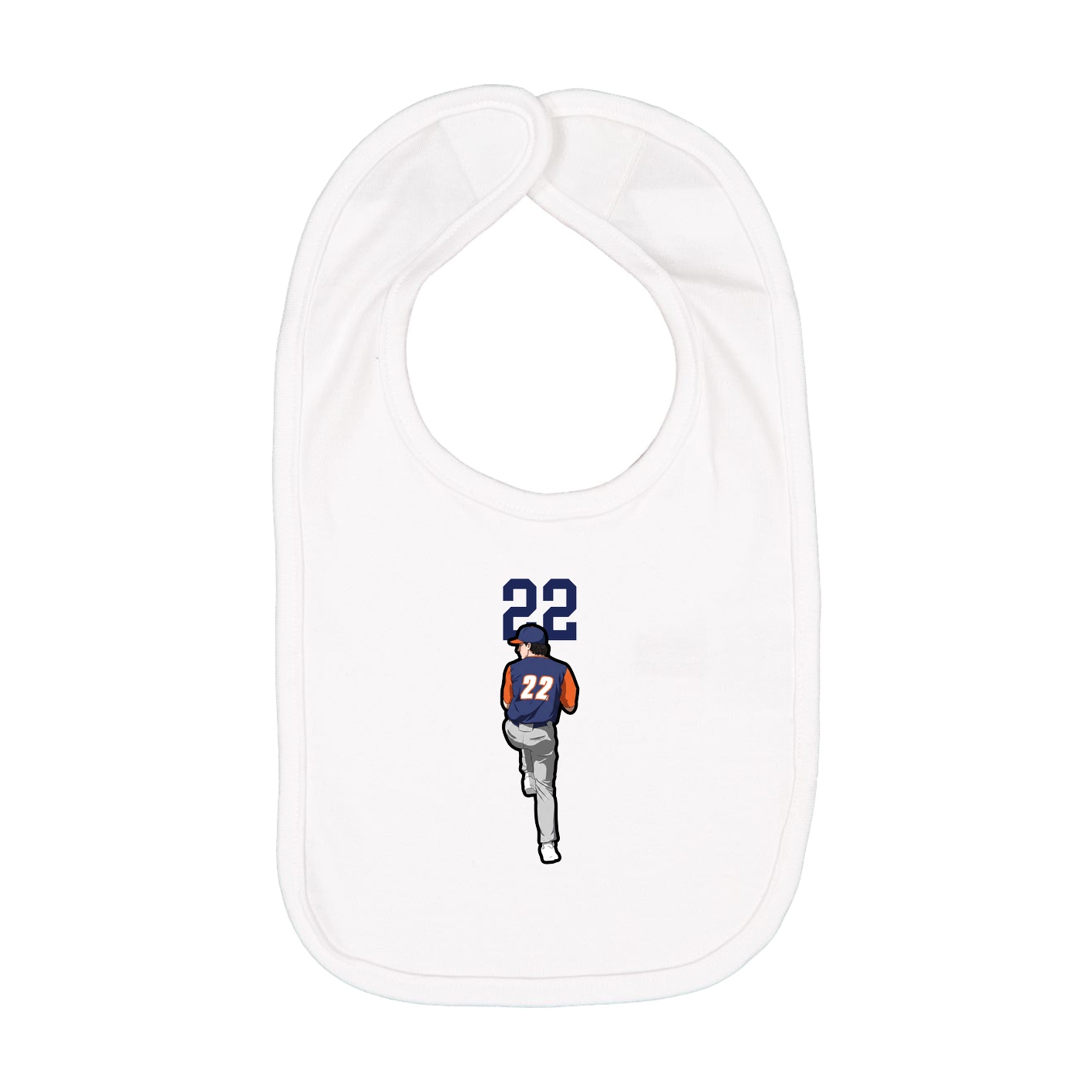 Infant Bib — Number Top in White