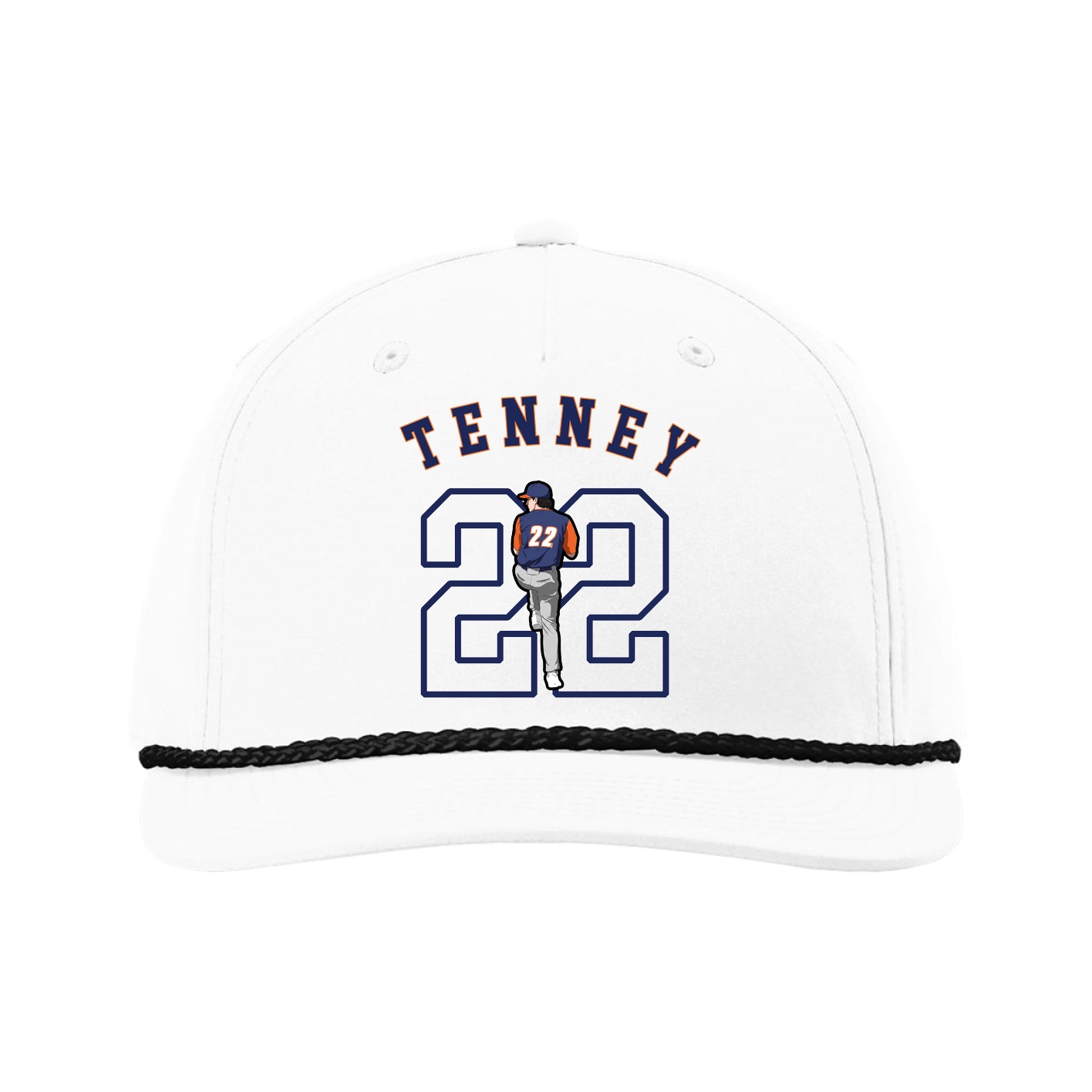 Five-Panel Classic Rope Cap — Shirsey Arch in White