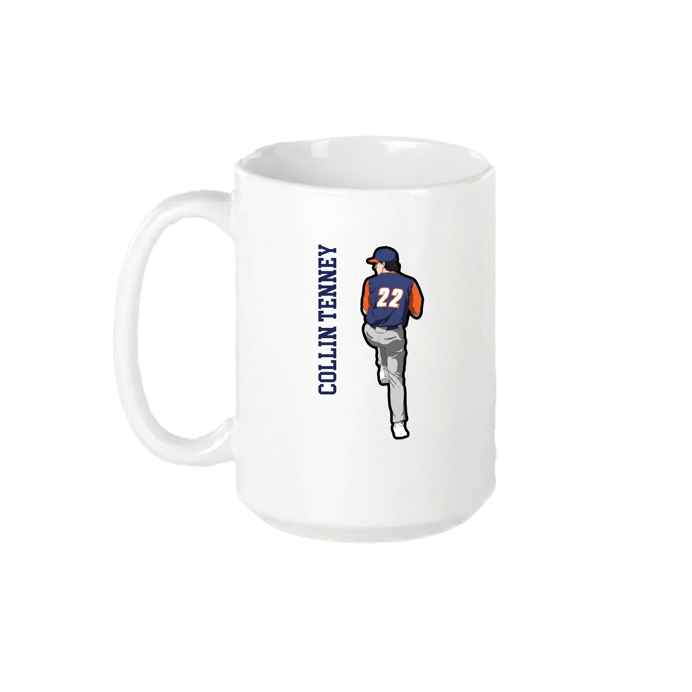 15oz Coffee Mug — Name Vertical in White
