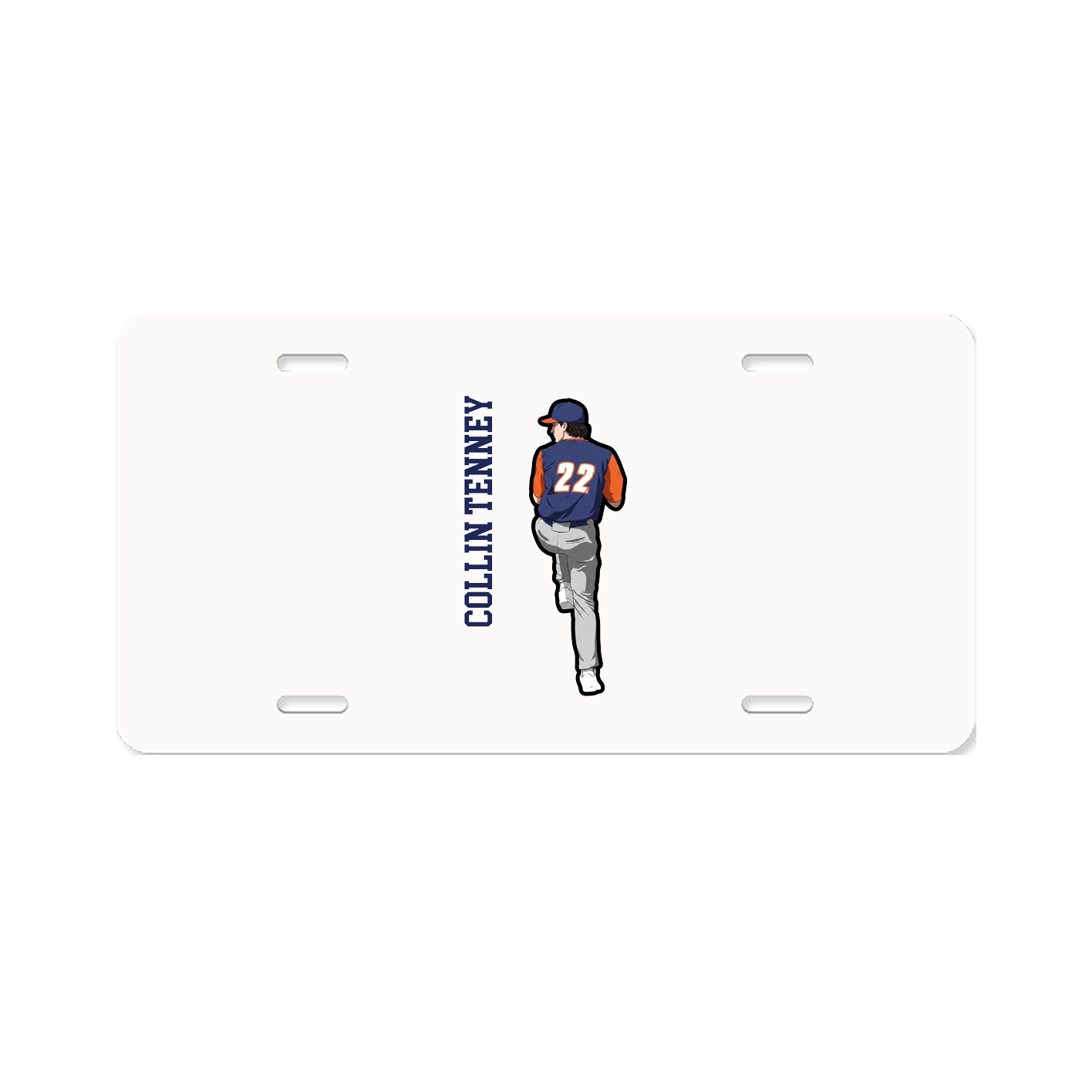 License Plate — Name Vertical in Classic