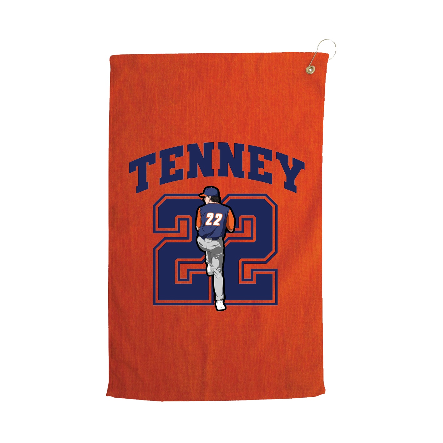 Golf Towel — Number in Orange