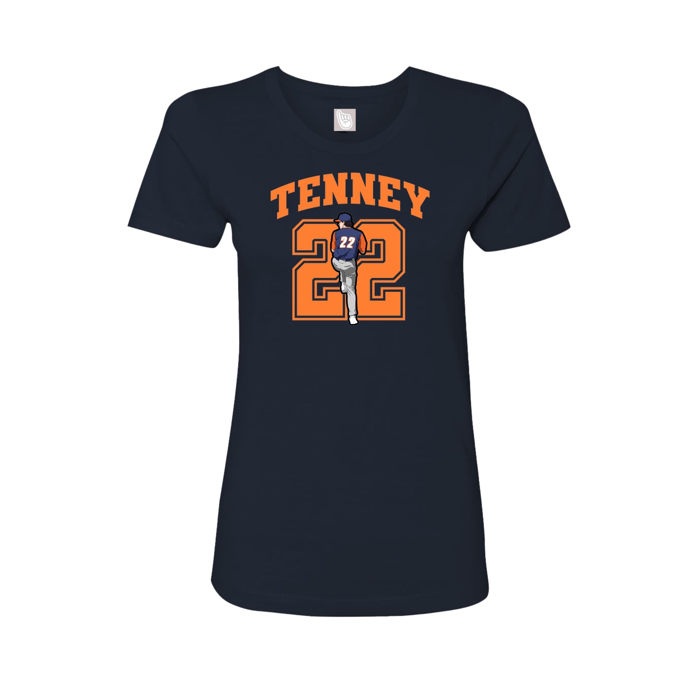 Fitted Women's Tee — Number in Navy