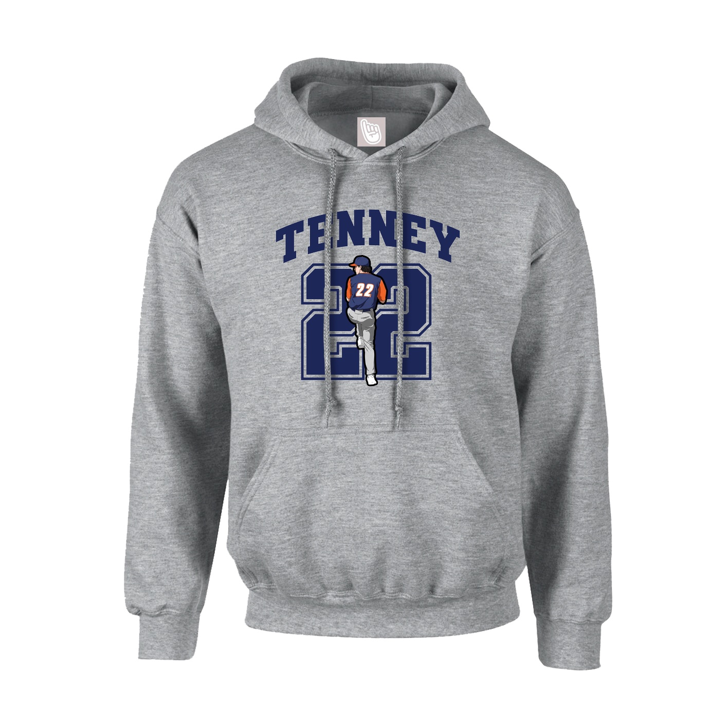 Hoodie — Number in Grey