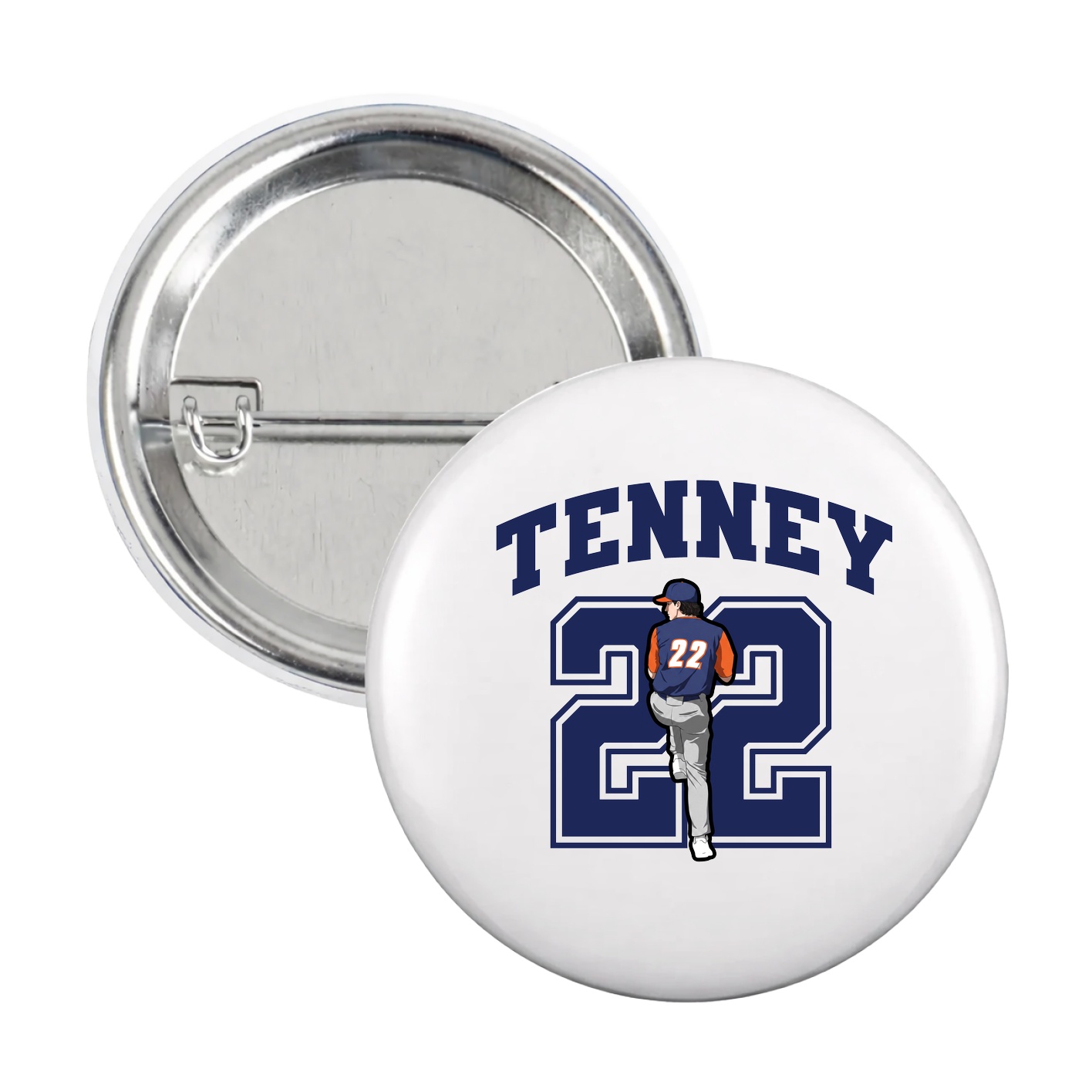 Game Day Button — Number in White