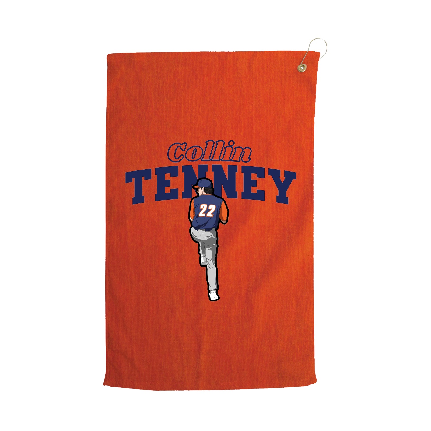 Golf Towel — Name Arch in Orange