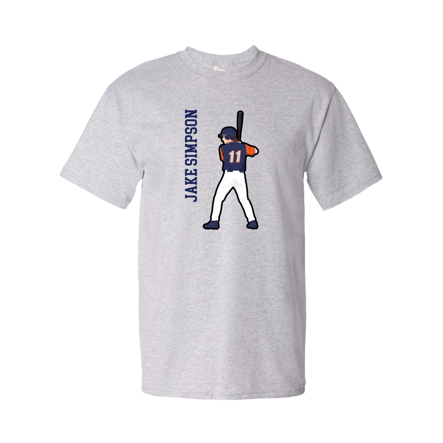 Youth Tee — Name Vertical in Grey
