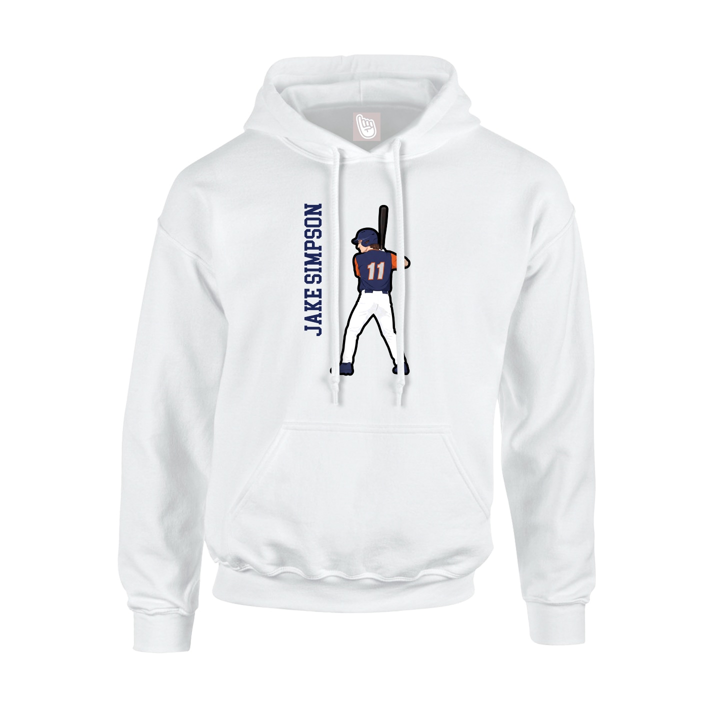 Youth Hoodie — Name Vertical in White
