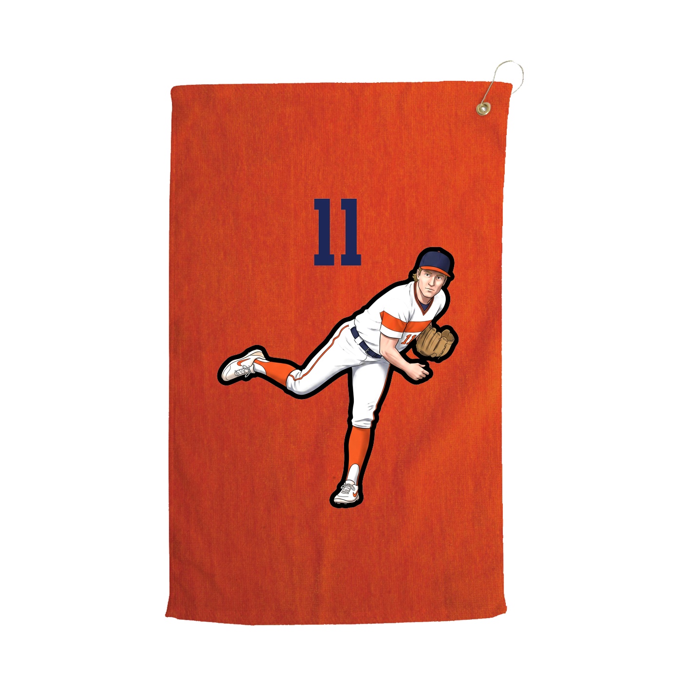 Golf Towel — Number Top in Orange