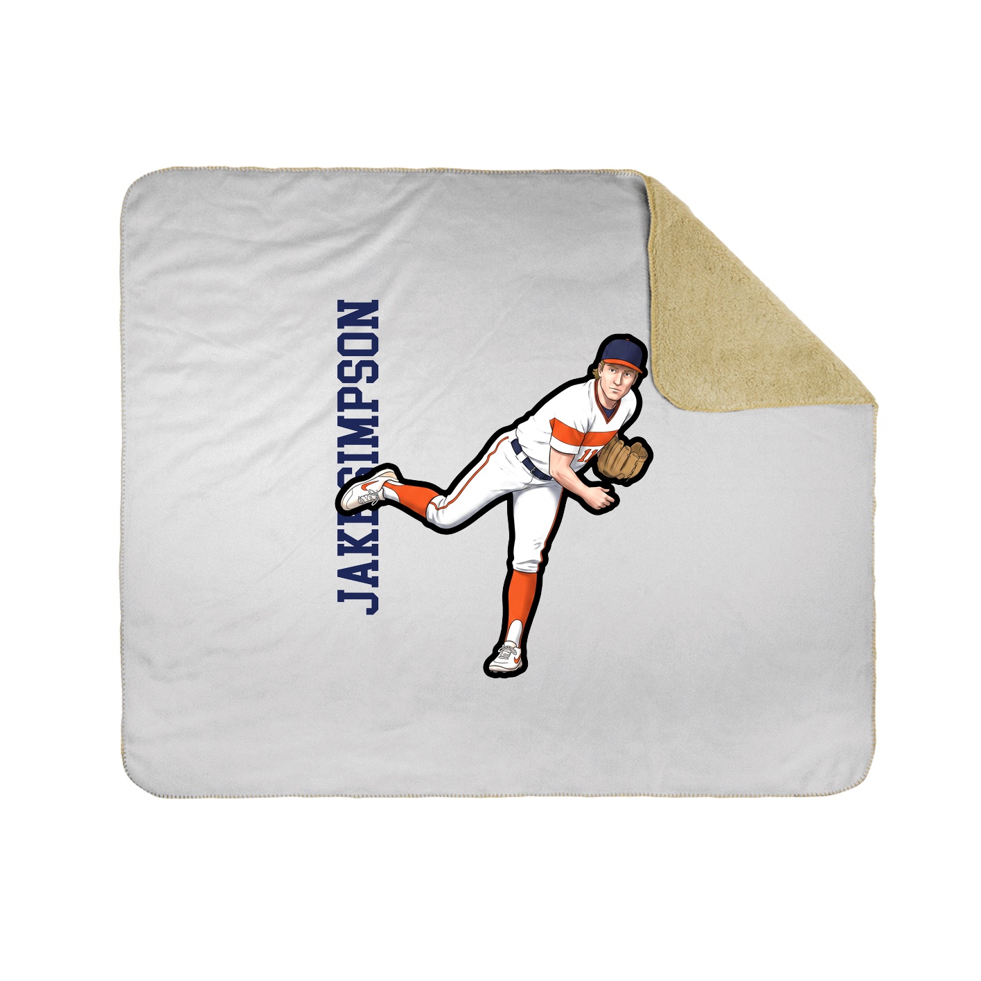 Throw Blanket — Name Vertical in White
