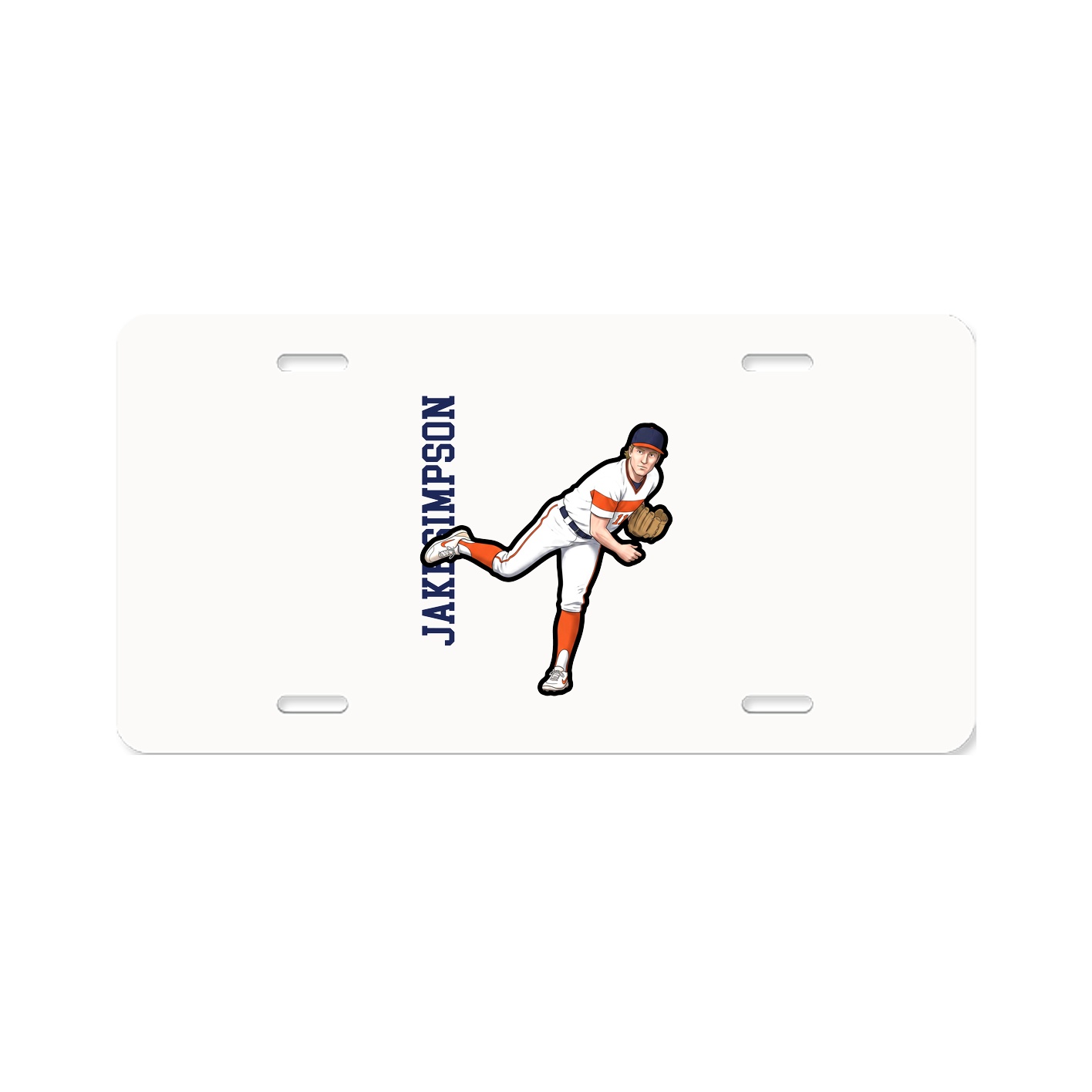 License Plate — Name Vertical in Classic
