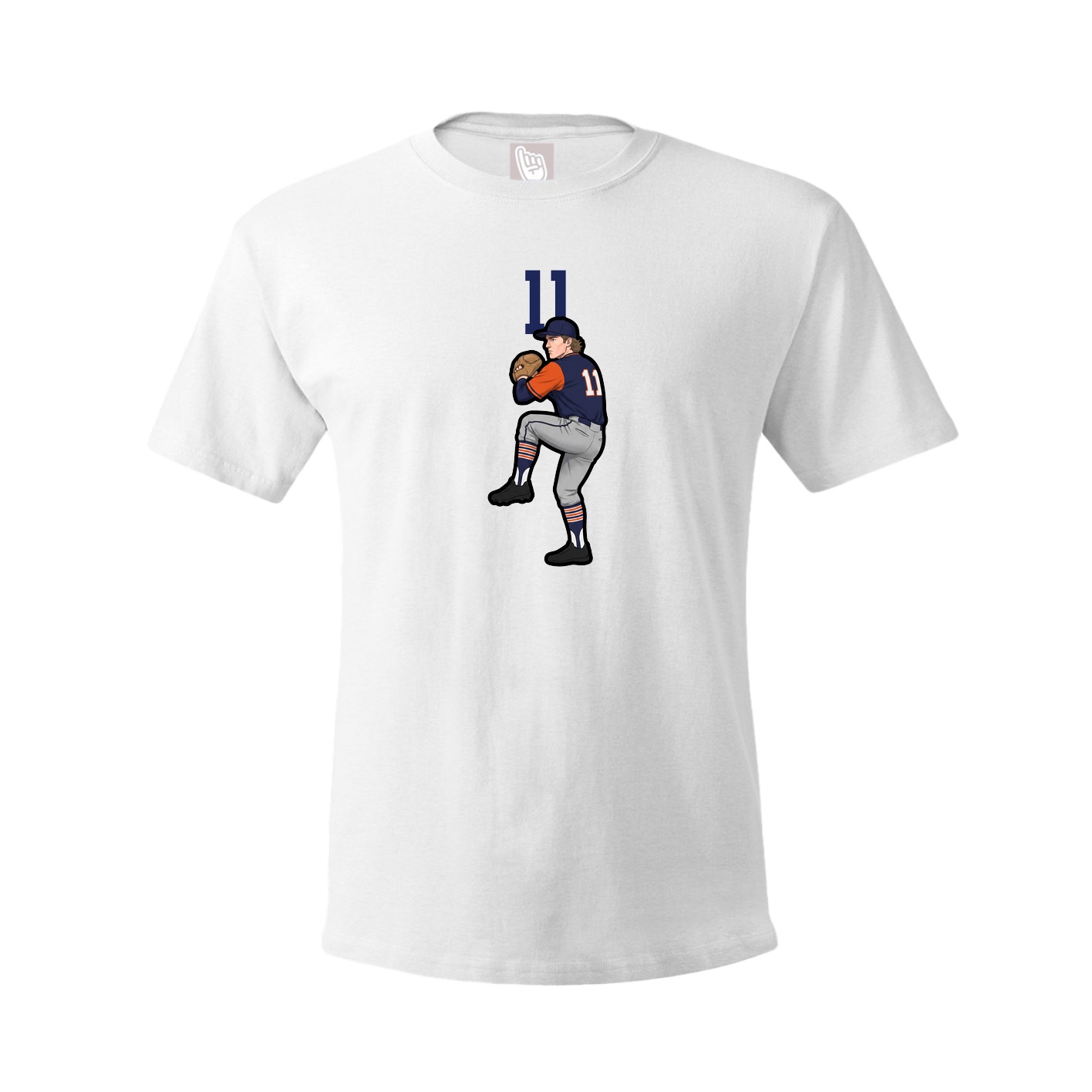 Youth Tee — Number Top in White