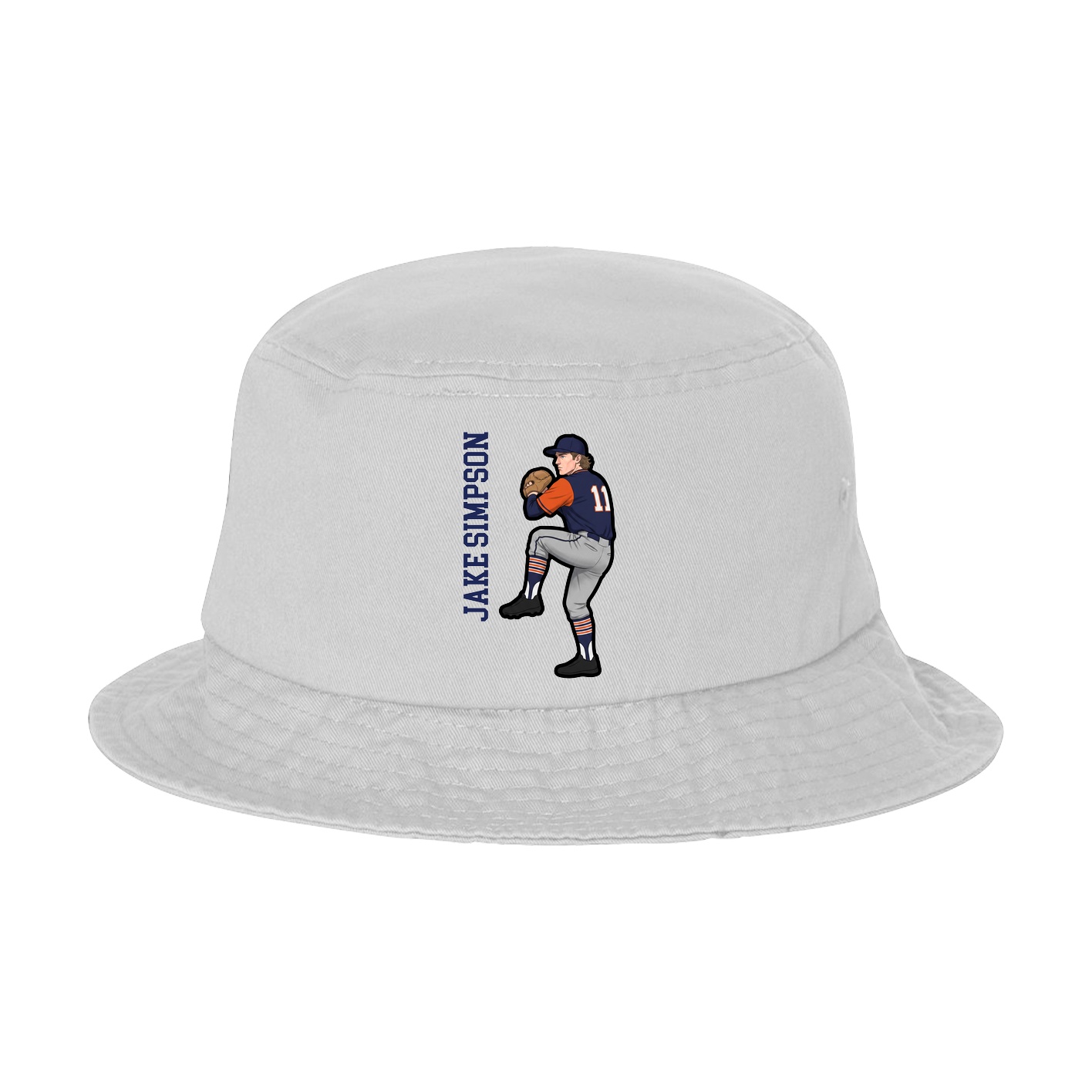 Bucket Cap — Name Vertical in White