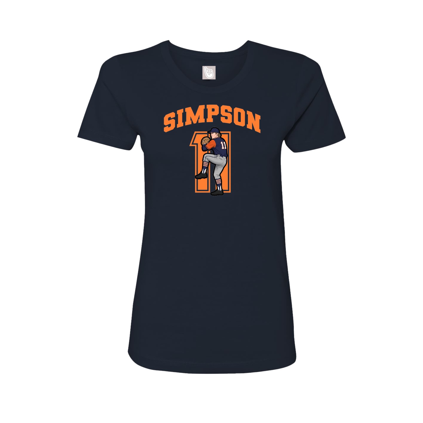 Fitted Women's Tee — Number in Navy