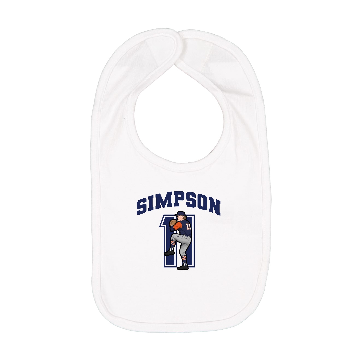 Infant Bib — Number in White