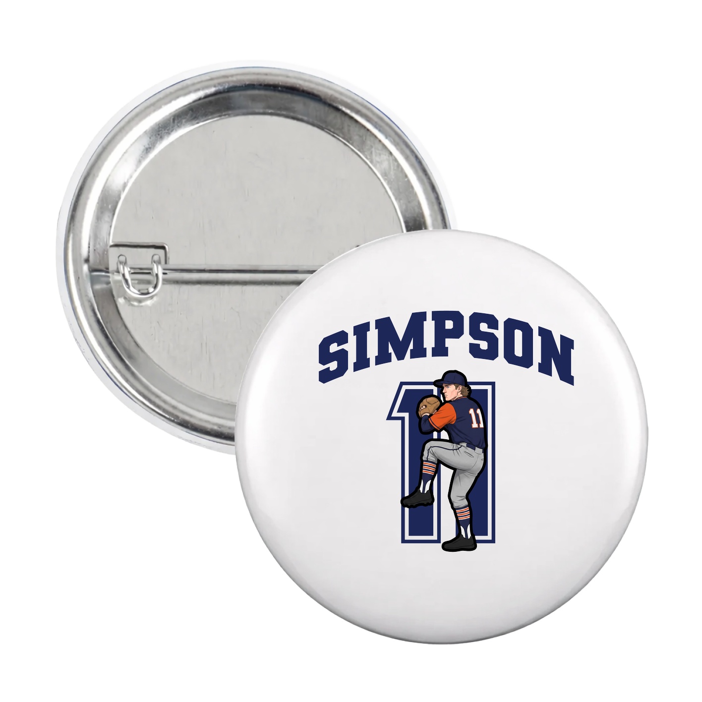 Game Day Button — Number in White